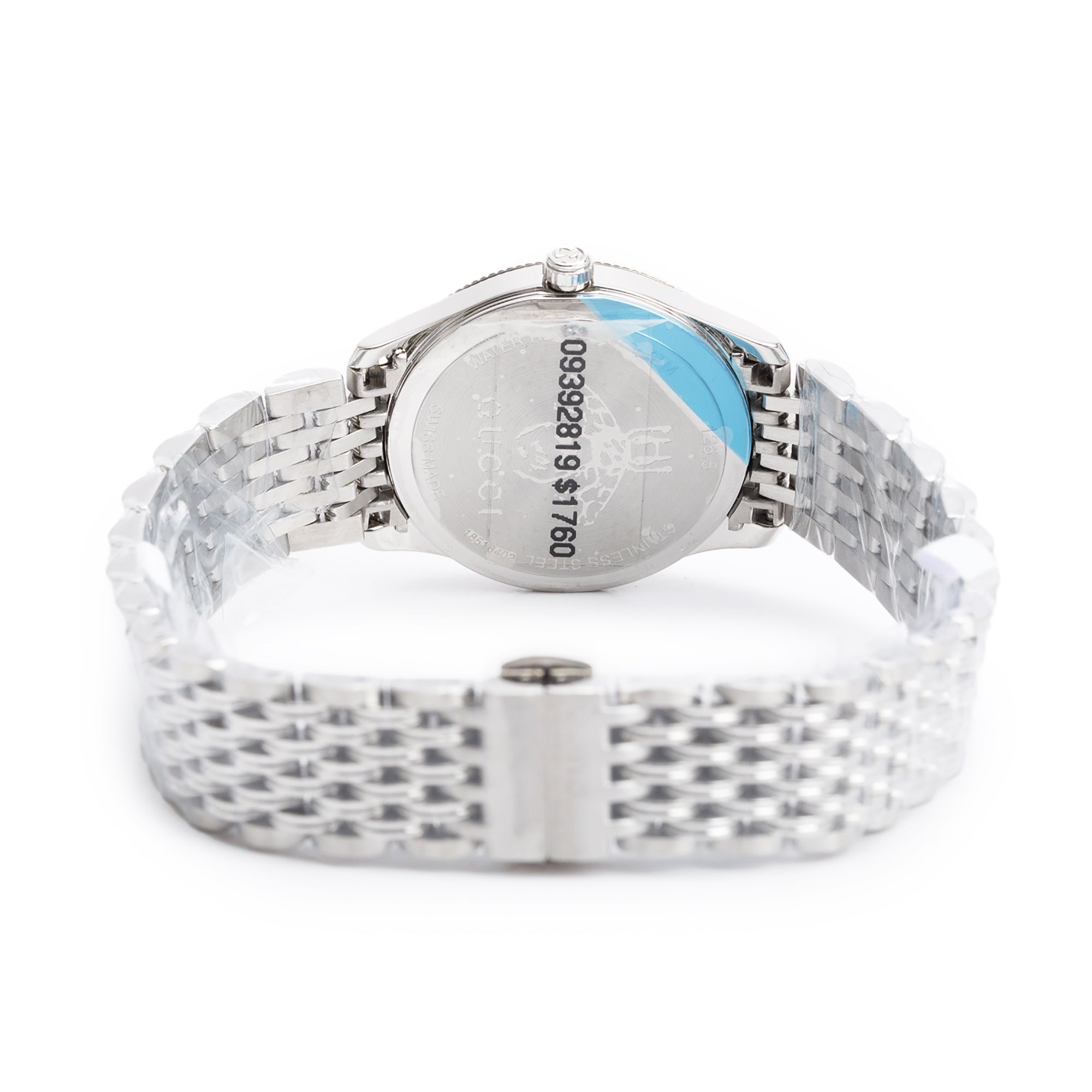 Gucci Stainless Steel G-Timeless 29 MM Quartz Watch Slim Black Bee Dial w/ Box YA1265020