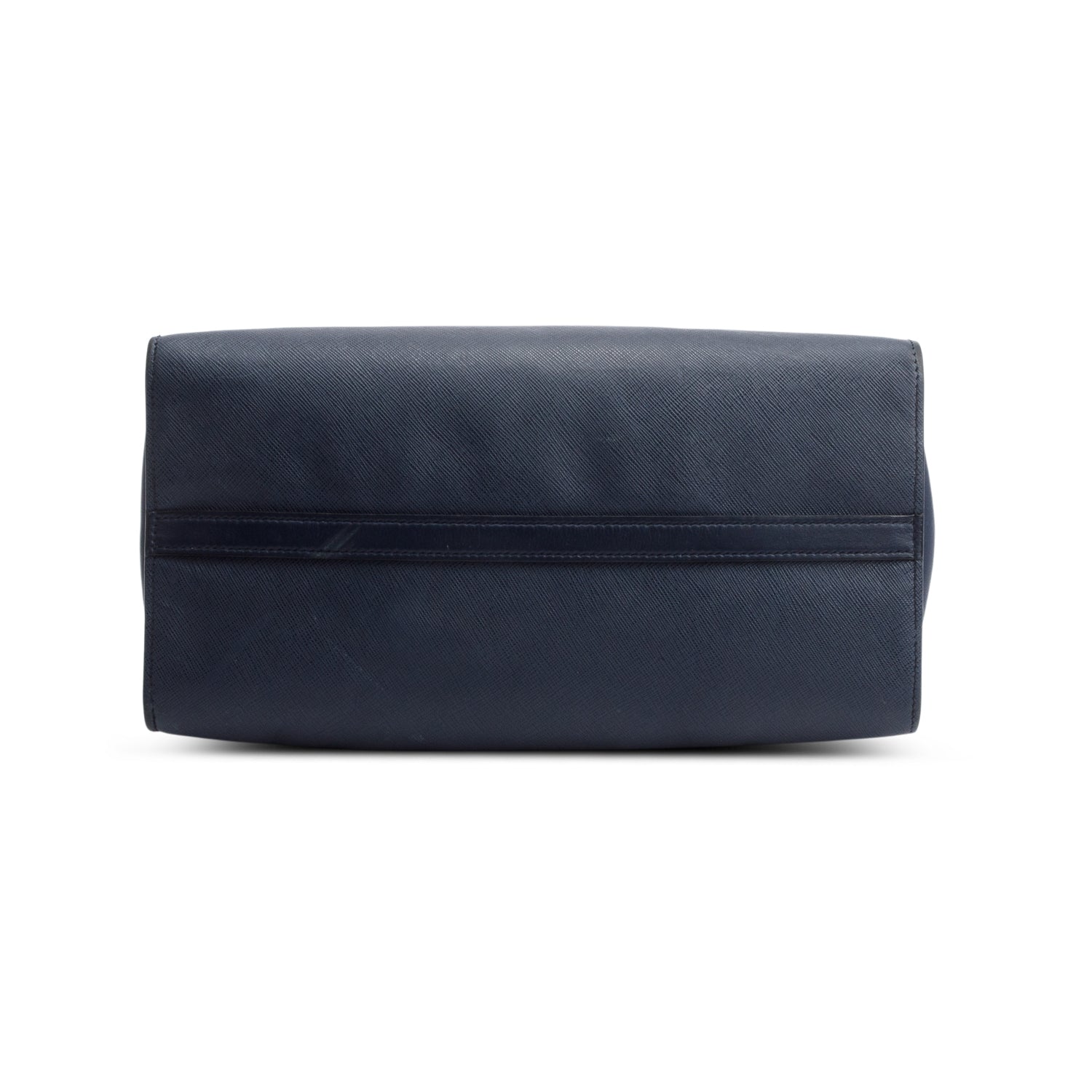 Prada Navy Saffiano & City Calf Leather Medium Greche Paradigme Tote w/ Strap & Box