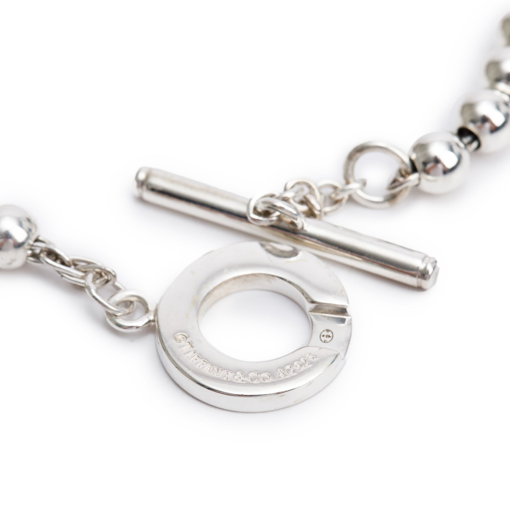 Tiffany & Co. Sterling Silver 4 MM Bead Toggle Bracelet