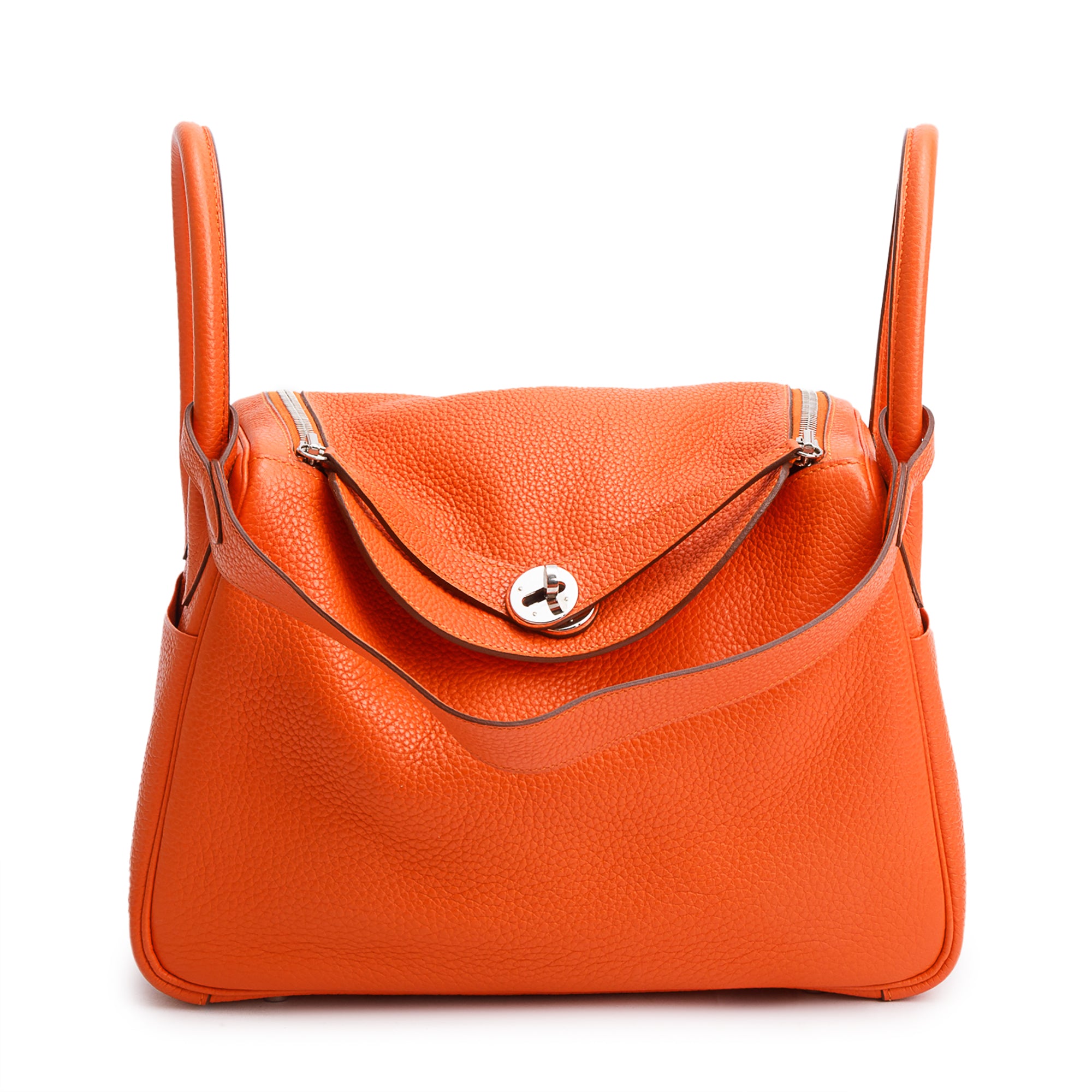 Hermes Feu Taurillon Clemence Leather Lindy 30 w/ Box & Receipt