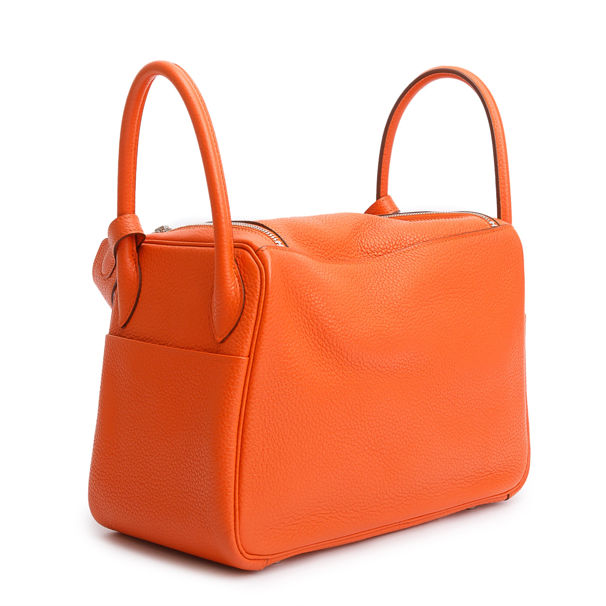 Hermes Feu Taurillon Clemence Leather Lindy 30 w/ Box & Receipt