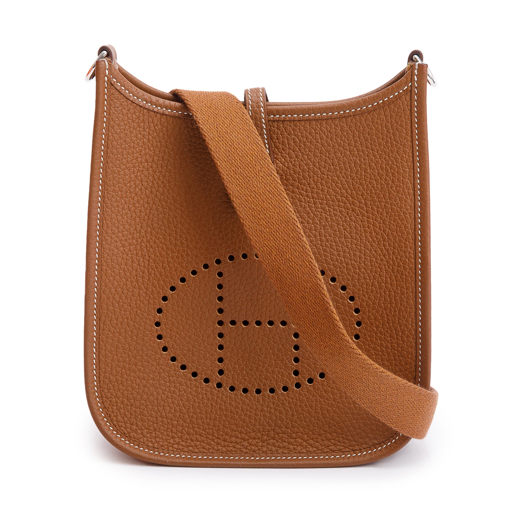 Hermes 2022 Gold Taurilon Clemence/Sangle Wool Amazone Evelyne TPM 16 w/ Box & Receipt