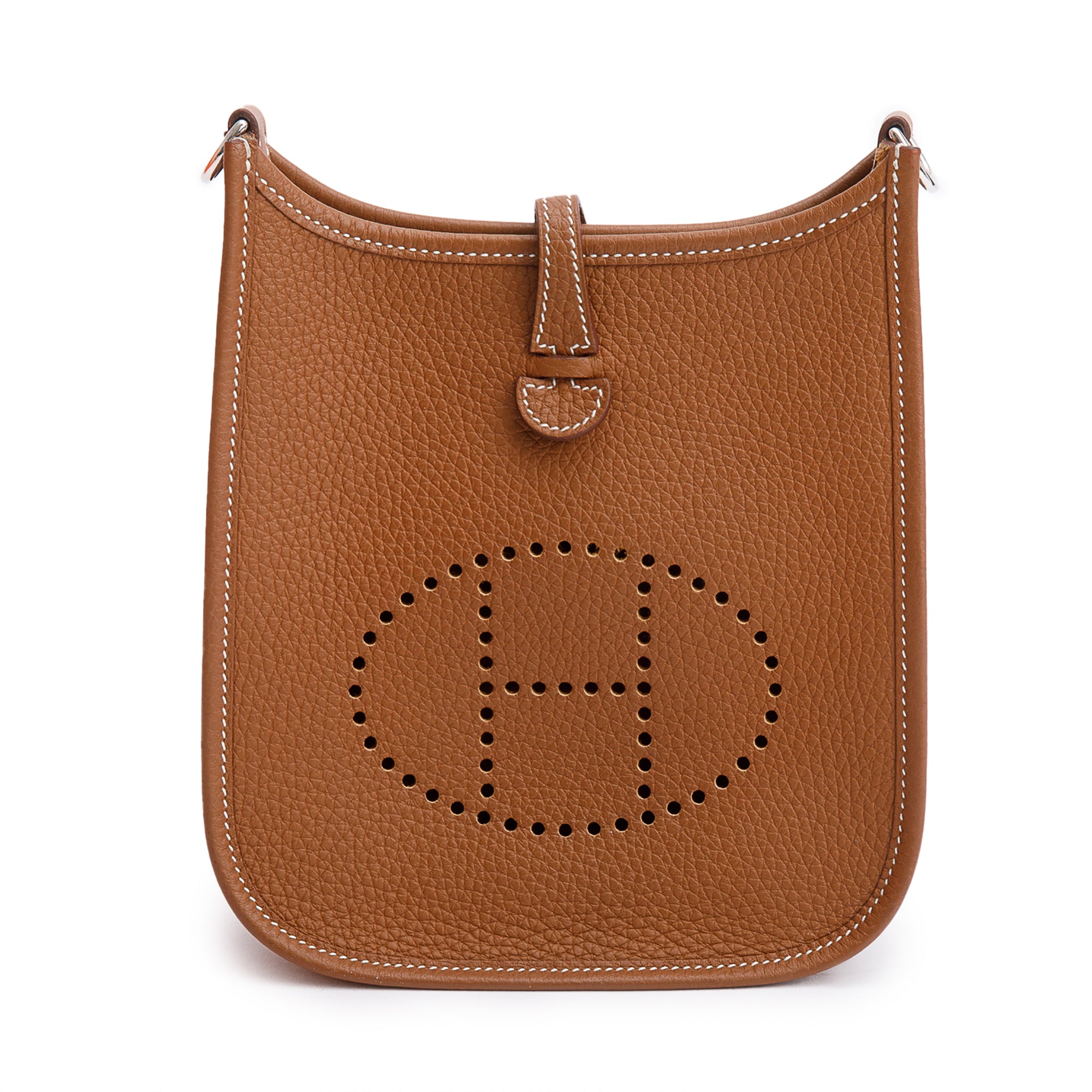 Hermes 2022 Gold Taurilon Clemence/Sangle Wool Amazone Evelyne TPM 16 w/ Box & Receipt