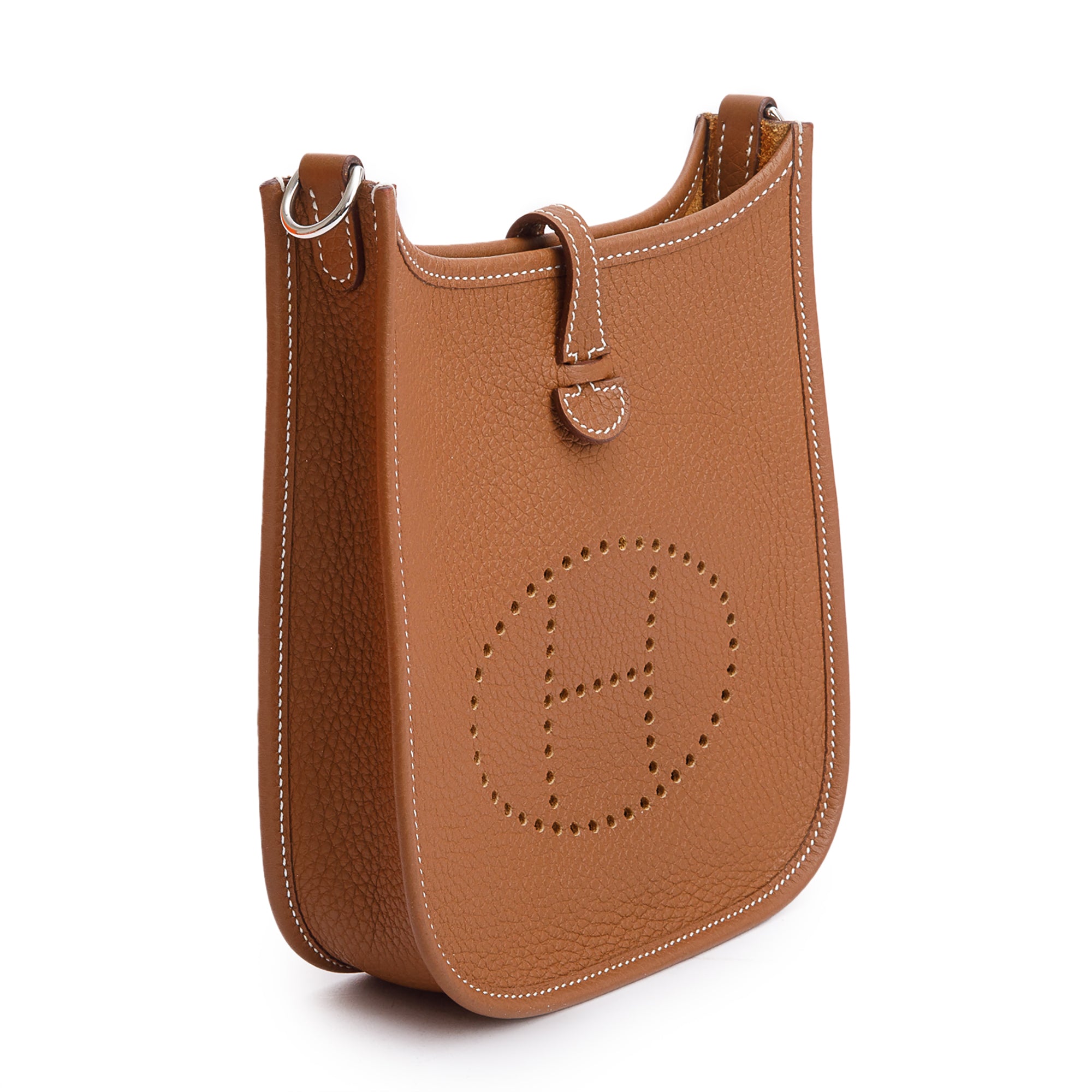 Hermes 2022 Gold Taurilon Clemence/Sangle Wool Amazone Evelyne TPM 16 w/ Box & Receipt