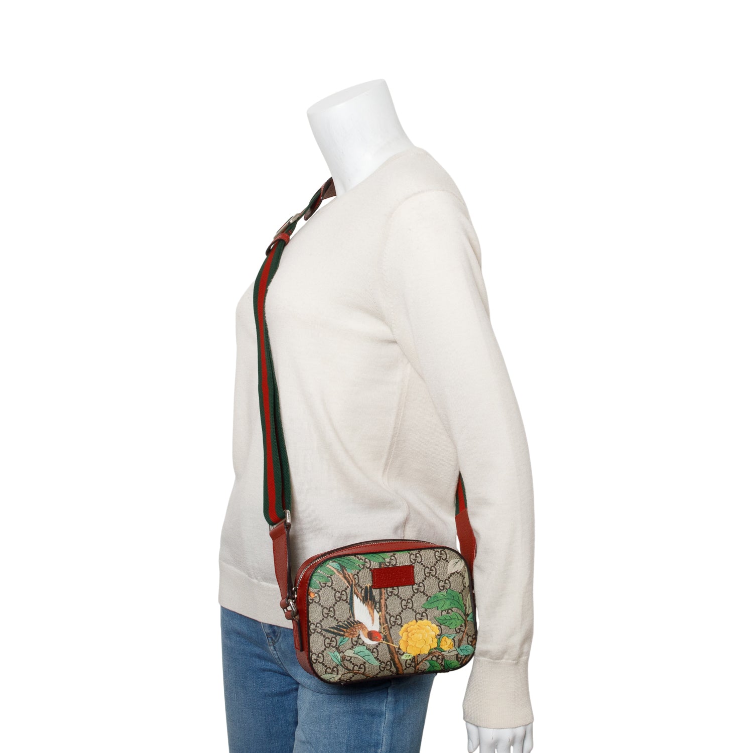 Gucci GG Supreme Tian Small Camera Crossbody Bag w/ Box