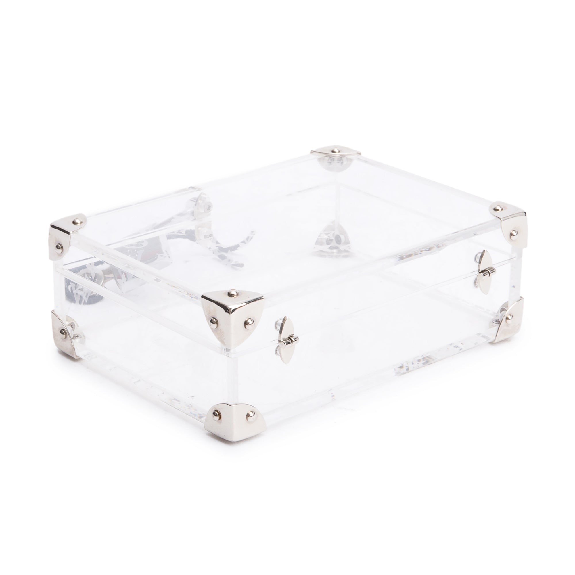 Louis Vuitton Transparent Monogram Plexiglass Mini Trunk Letter Box w/ Leather Envelope & Box