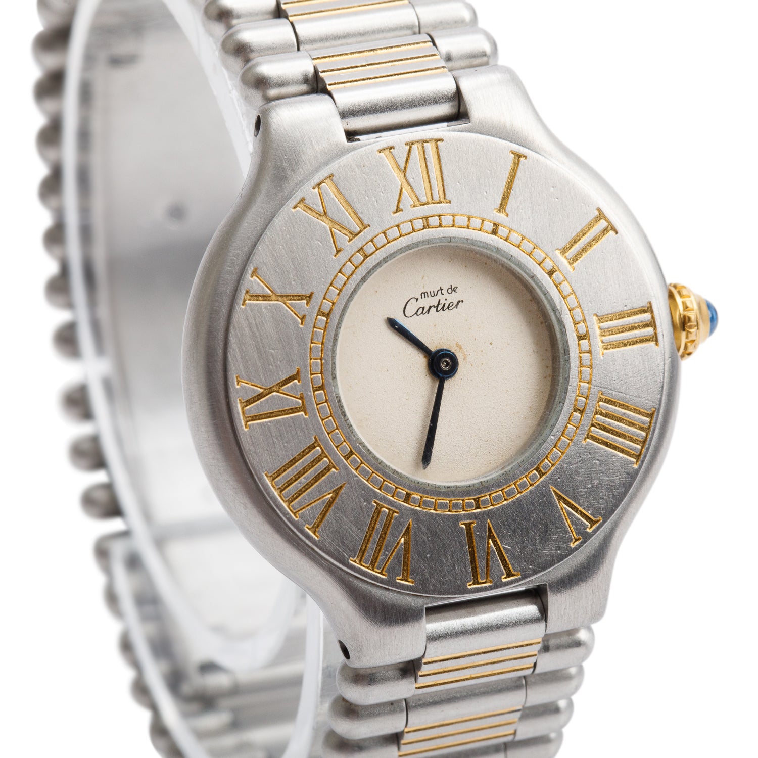 Cartier Stainless Steel & 18k Yellow Gold Plated Must de Cartier 21 28 MM Watch 9010