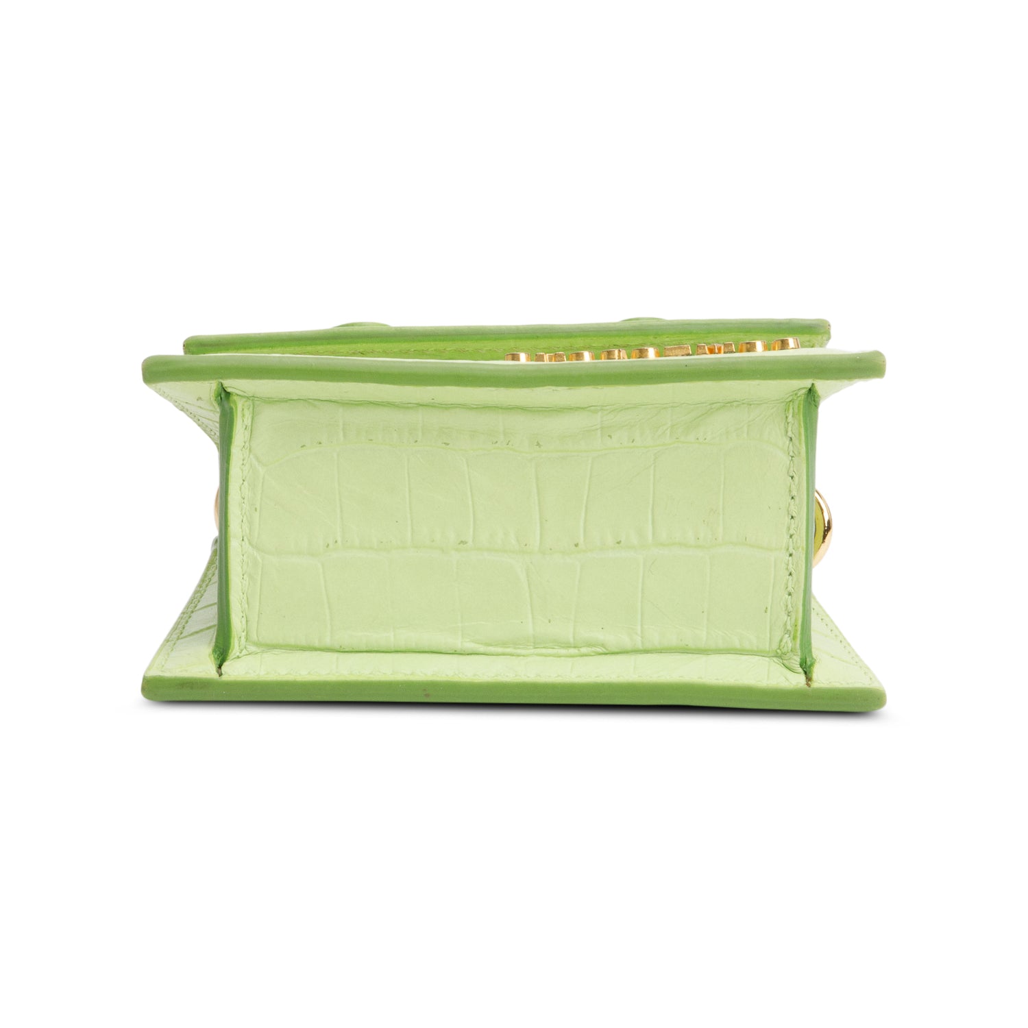 Jacquemus Green Croc-Embossed Leather Mini Signature Le Chiquito Handle Bag w/ Strap