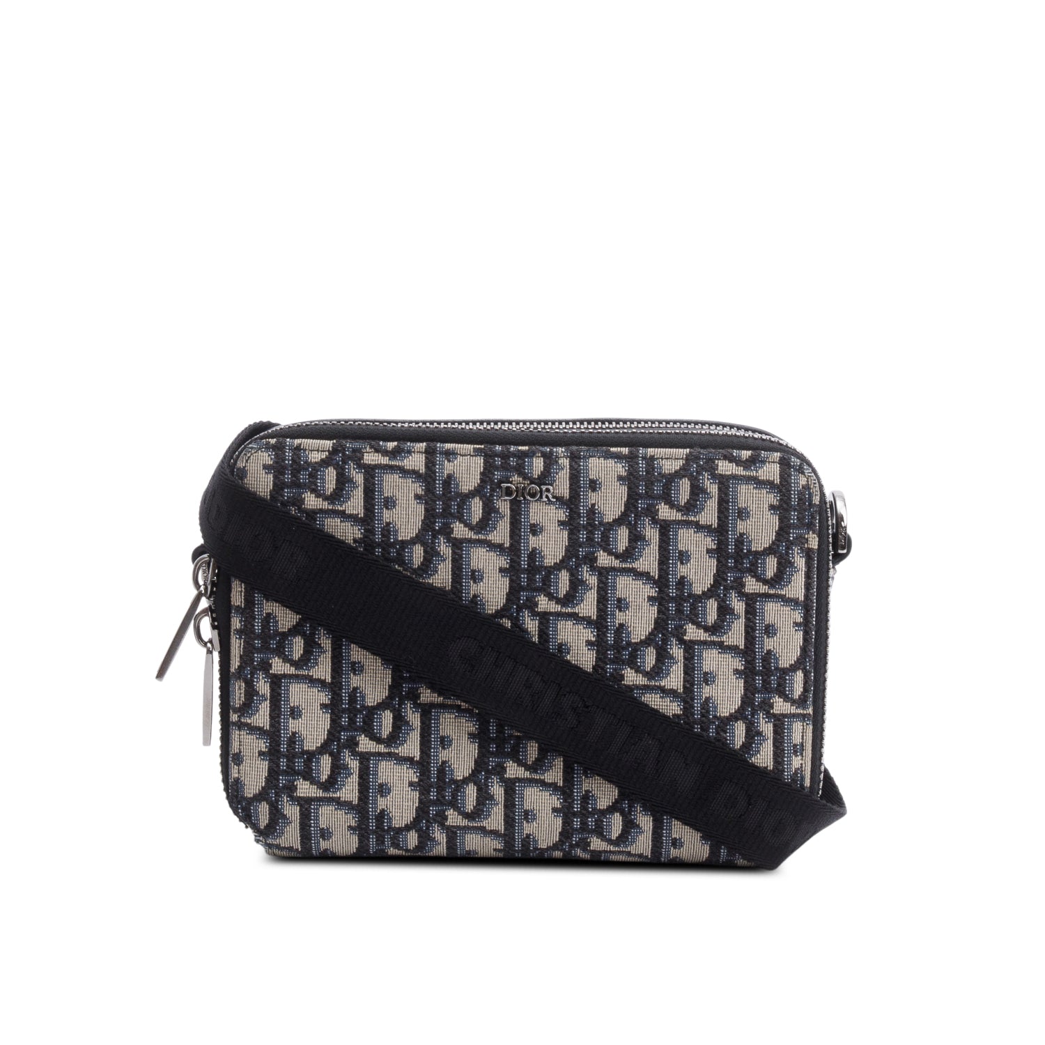 Christion Dior 2020 Oblique Jacquard Zipped Pouch Crossbody w/ Box & Strap