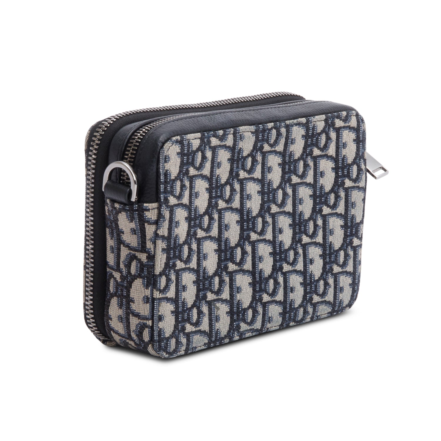 Christion Dior 2020 Oblique Jacquard Zipped Pouch Crossbody w/ Box & Strap