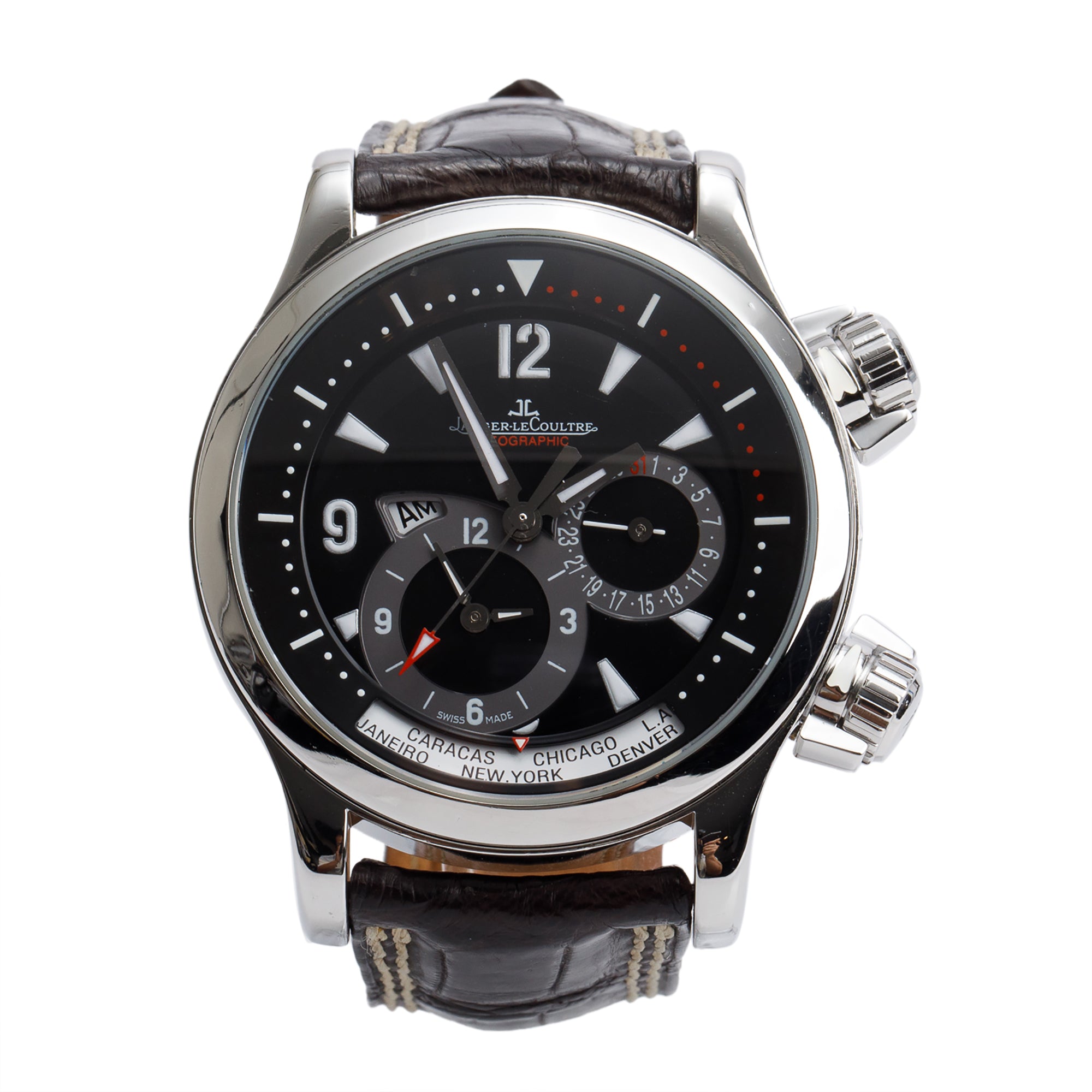 Jaeger LeCoultre Stainless Steel Master Compressor Geographic 41 MM Automatic Watch