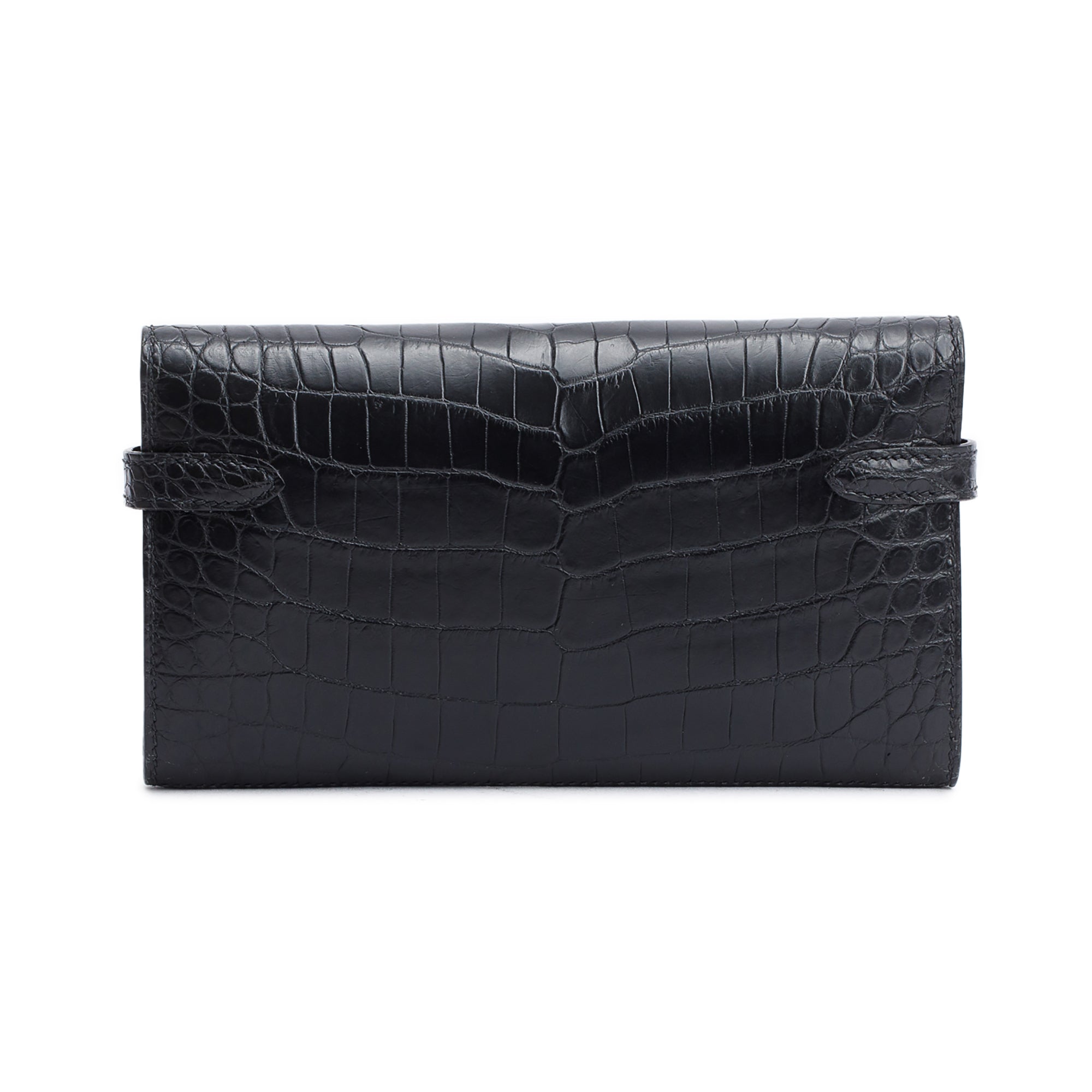Hermes 2020 Noir Matte Alligator Classic Kelly Longue Wallet
