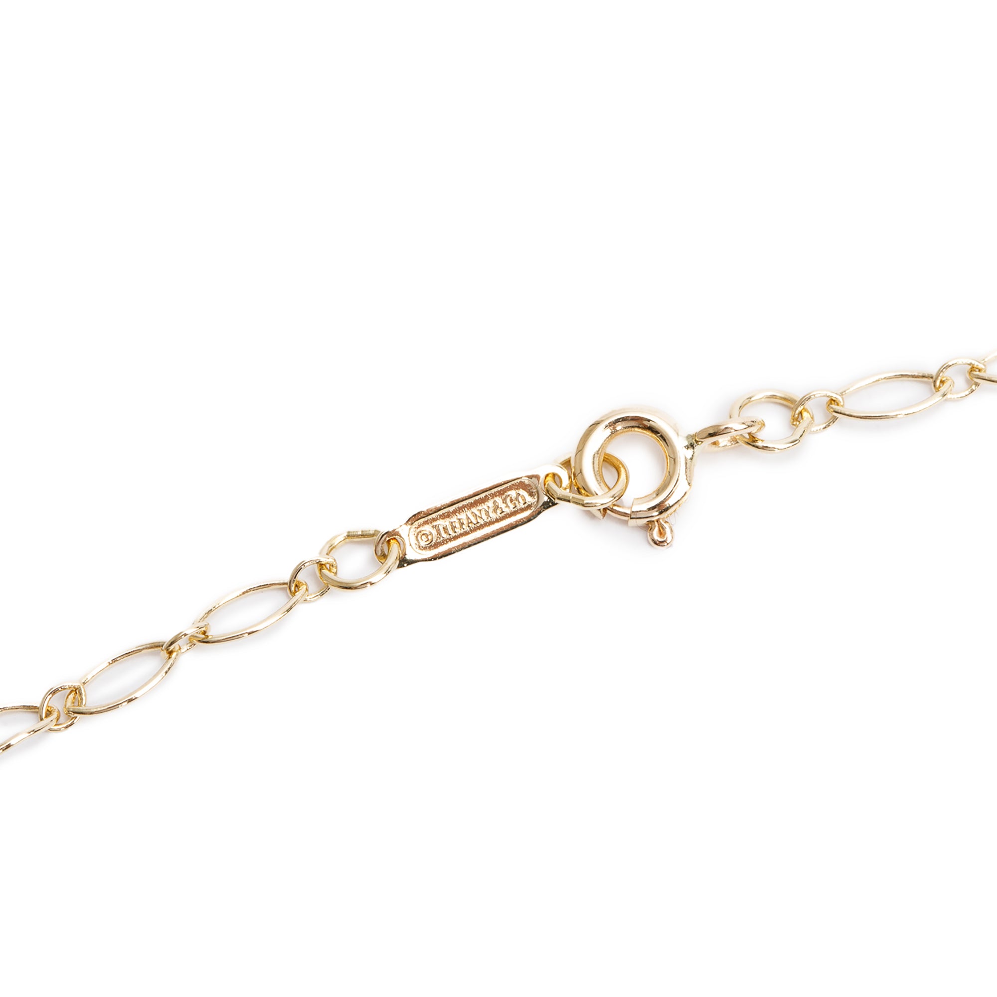 Tiffany & Co. 18k Yellow Gold Vintage Oval Key Pendant Necklace w/ Box