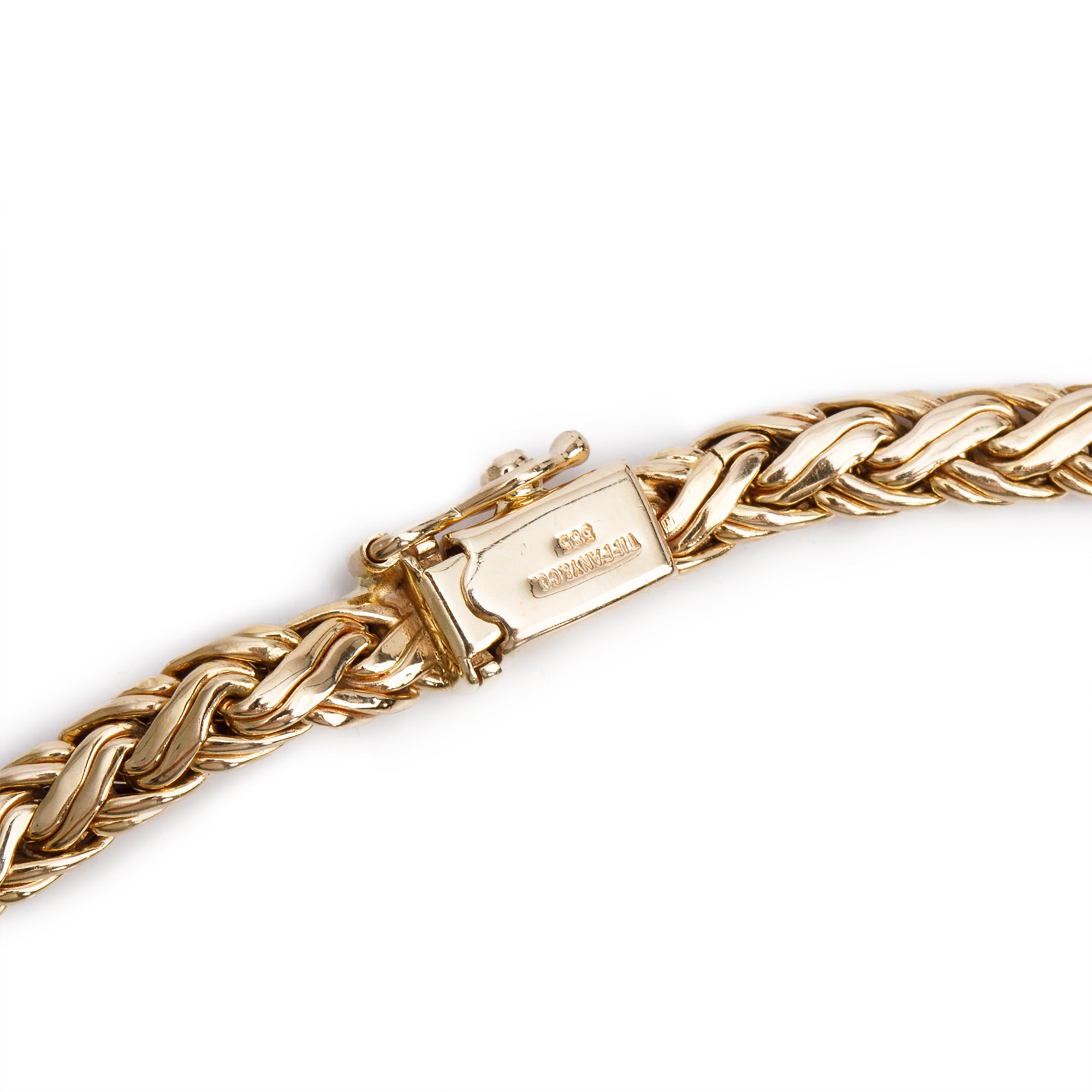 Tiffany & Co. Vintage 14k Yellow Gold Graduated Byzantine Necklace