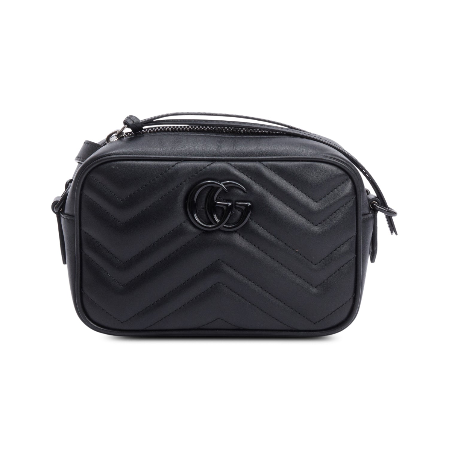 Gucci Black GG Marmont Matelasse Mini Camera Bag w/ Box