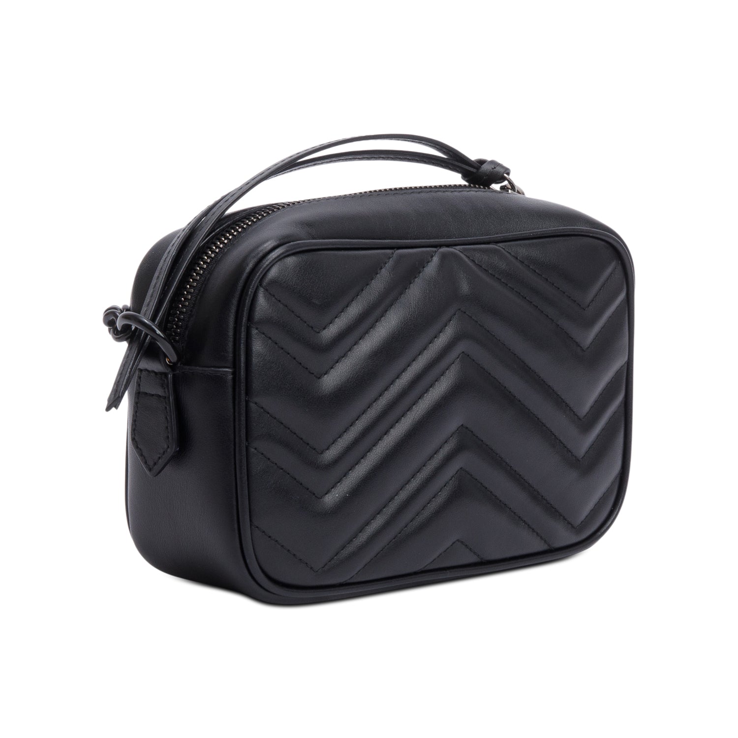 Gucci Black GG Marmont Matelasse Mini Camera Bag w/ Box