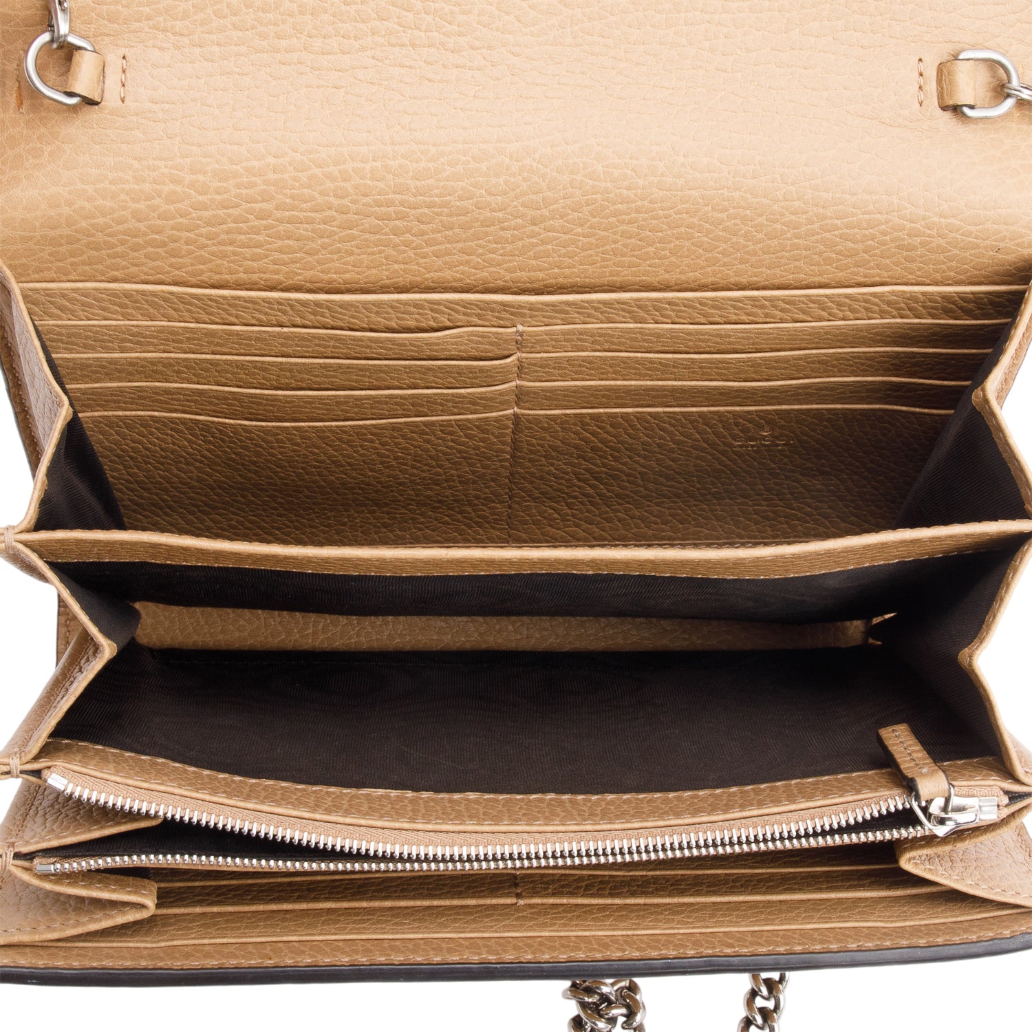 Gucci Brown Leather Mini Dionysus Wallet on Chain