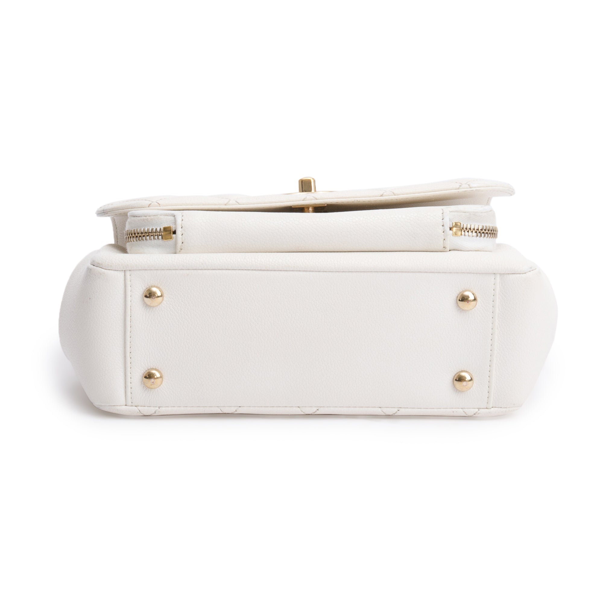 Chanel White Caviar Leather Small Business Affinity Flap Bag w/ Authenticity Card