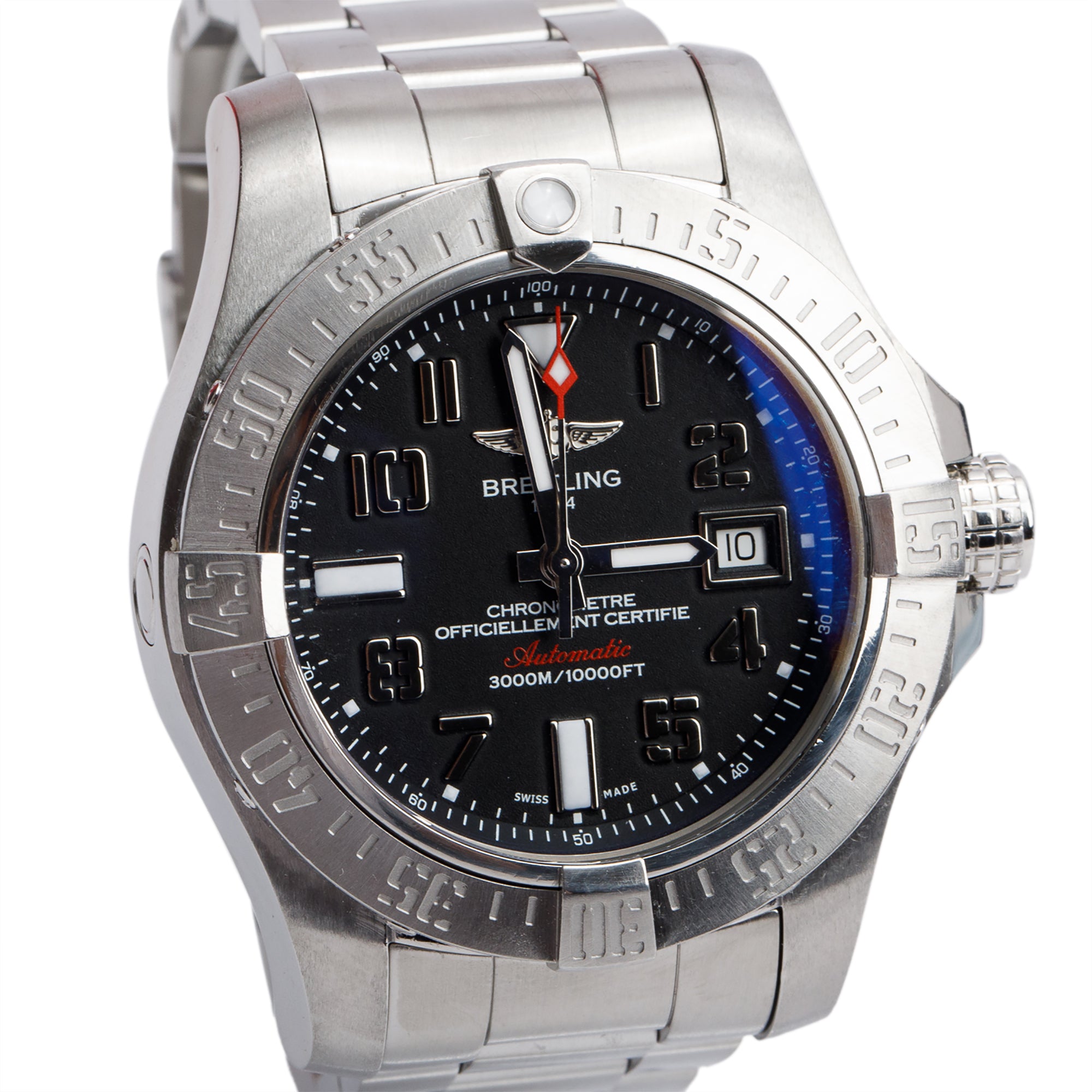 Breitling 2020 Stainless Steel Avenger II Seawolf 45 MM Automatic Watch Black Dial A17331 w/ Box & Papers