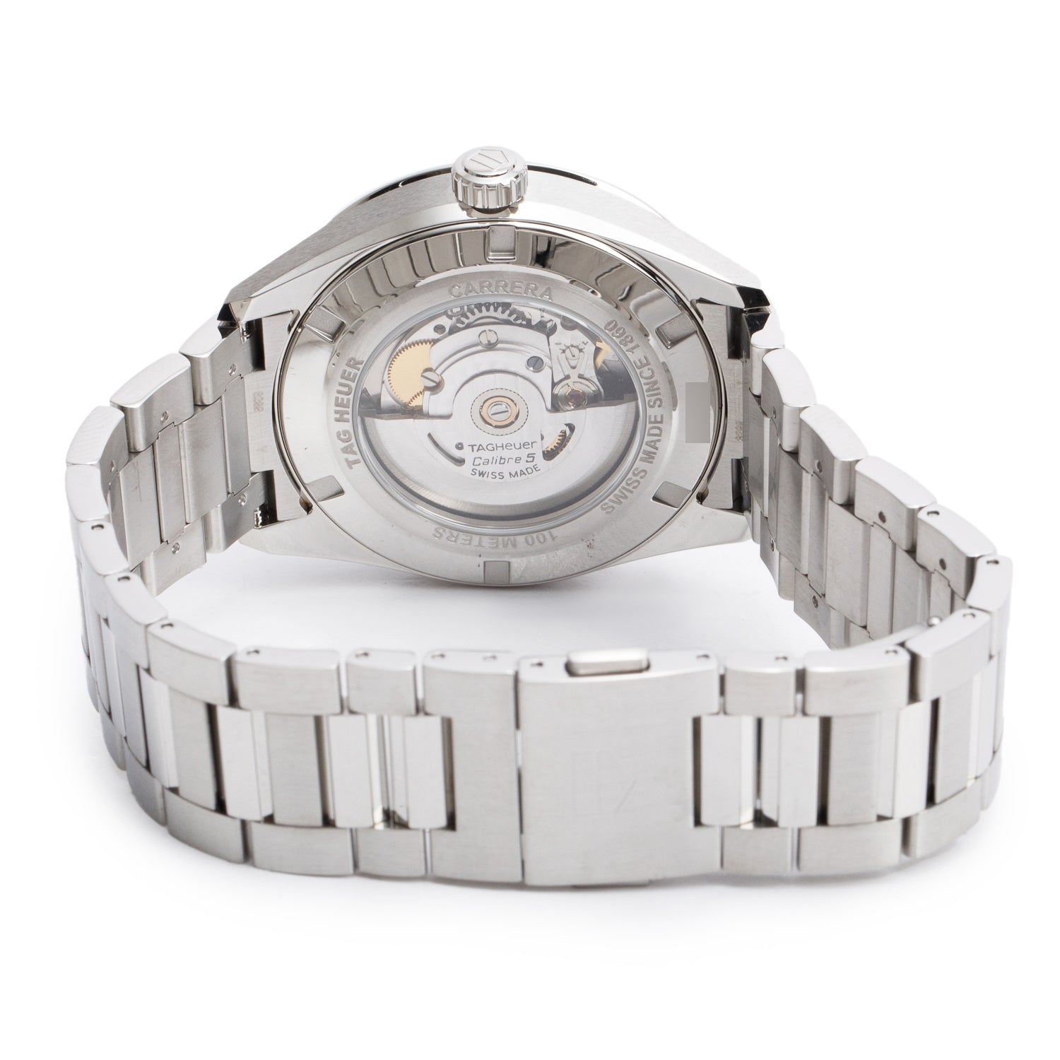 Tag Heuer Stainless Steel Carrera Day-Date 41 MM Automatic Watch Black Dial WBN2010 w/ Box & Papers