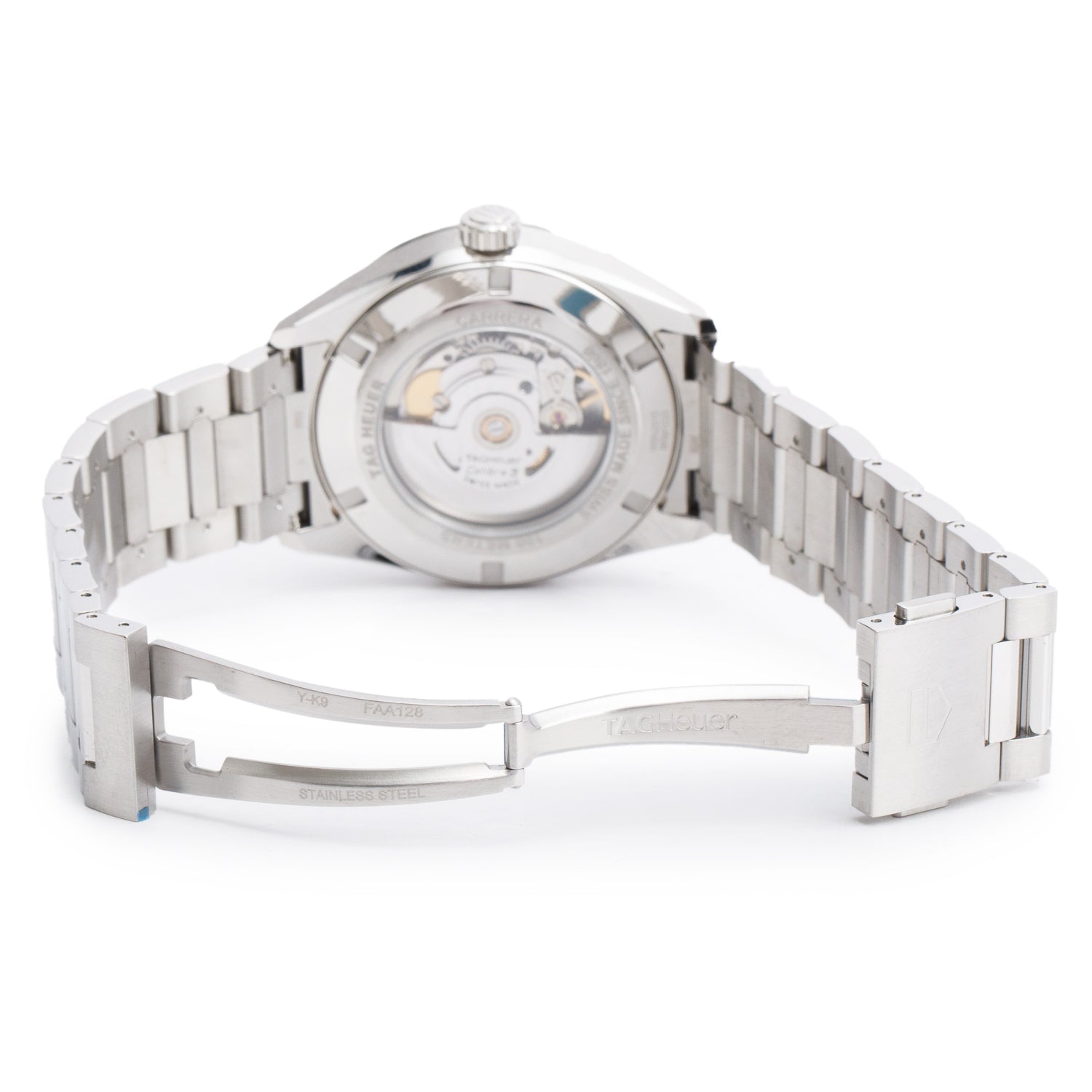 Tag Heuer Stainless Steel Carrera Day-Date 41 MM Automatic Watch Black Dial WBN2010 w/ Box & Papers