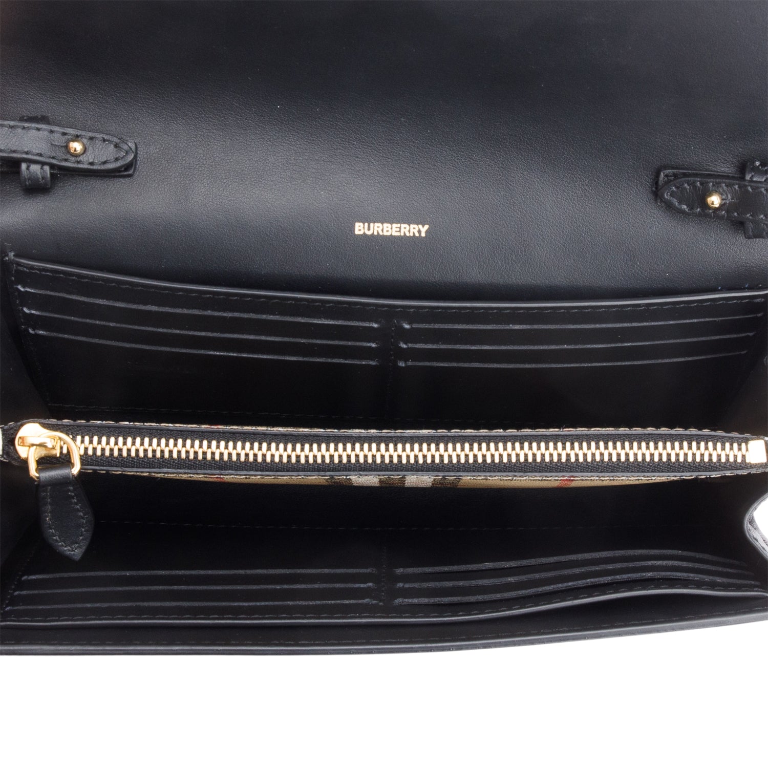 Burberry Black Calfskin Vintage Check Hampshire Crossbody Bag w/ Box