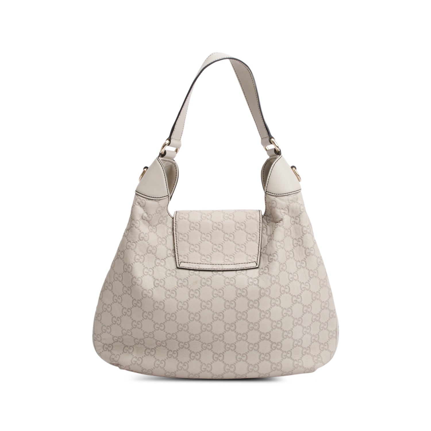 Gucci White Guccissima Leather Medium Emily Chain Hobo Bag
