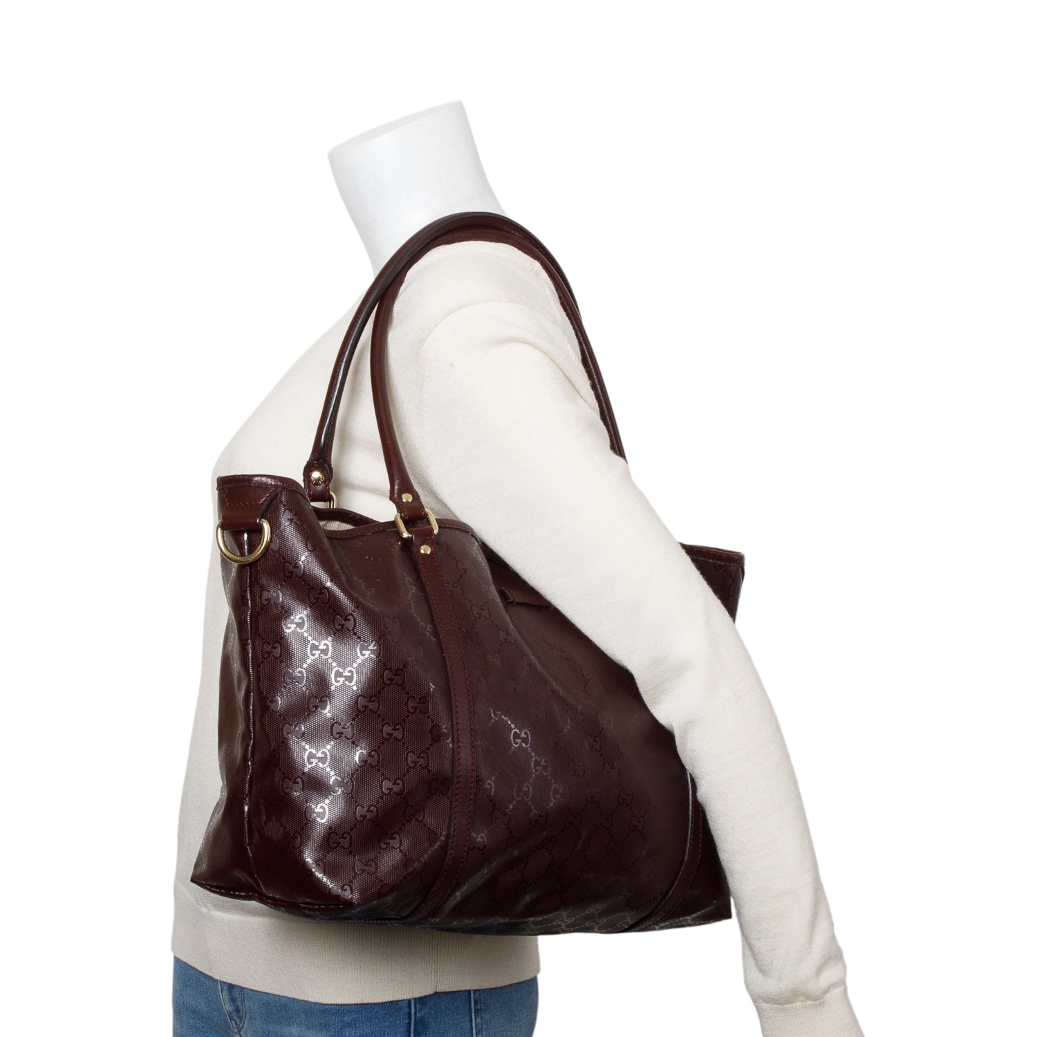 Gucci Burgundy GG Imprime Medium Joy Tote