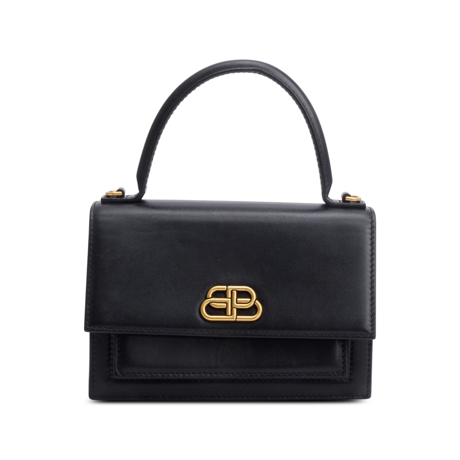 Balenciaga Black Leather XS Sharp Top Handle Bag