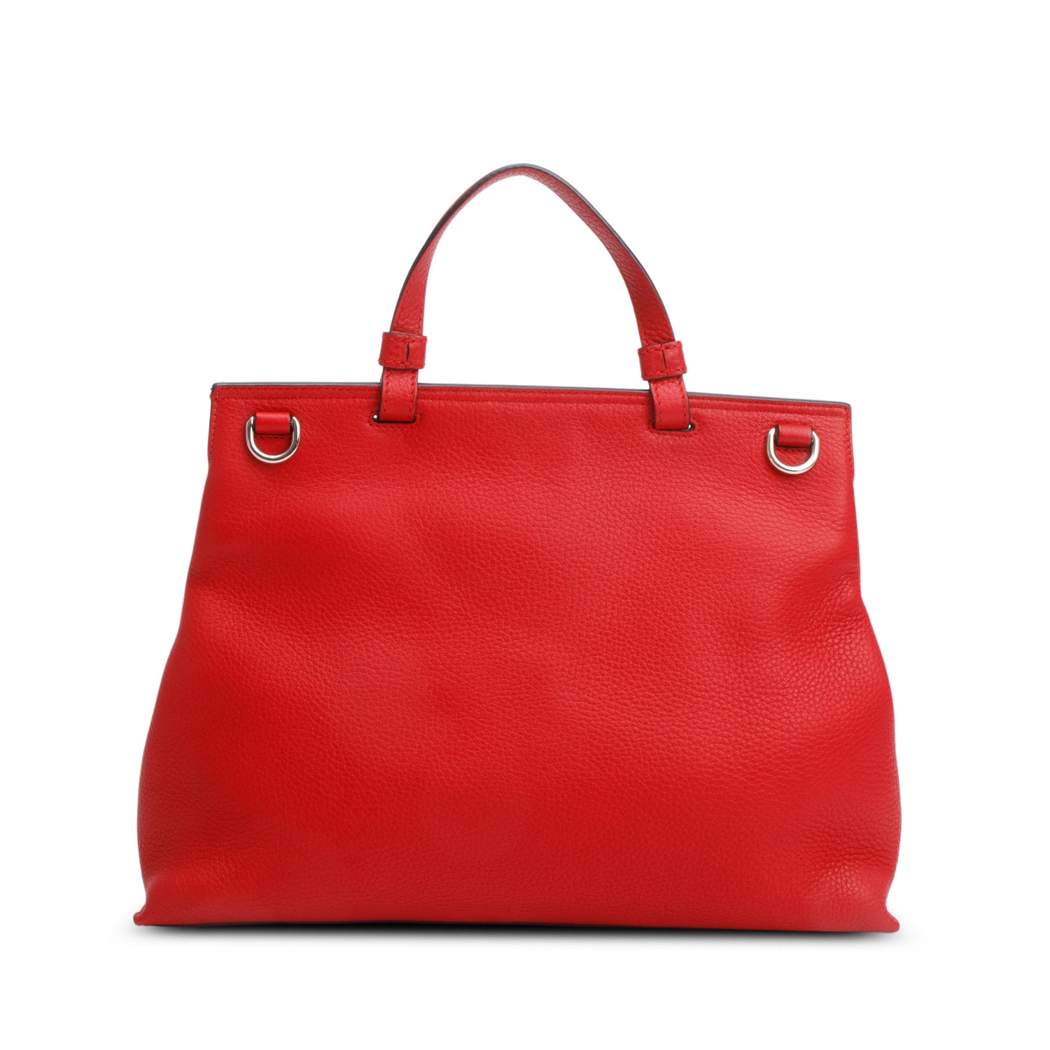 Gucci Red Calfskin Leather Medium Bamboo Daily Bag w/ Strap