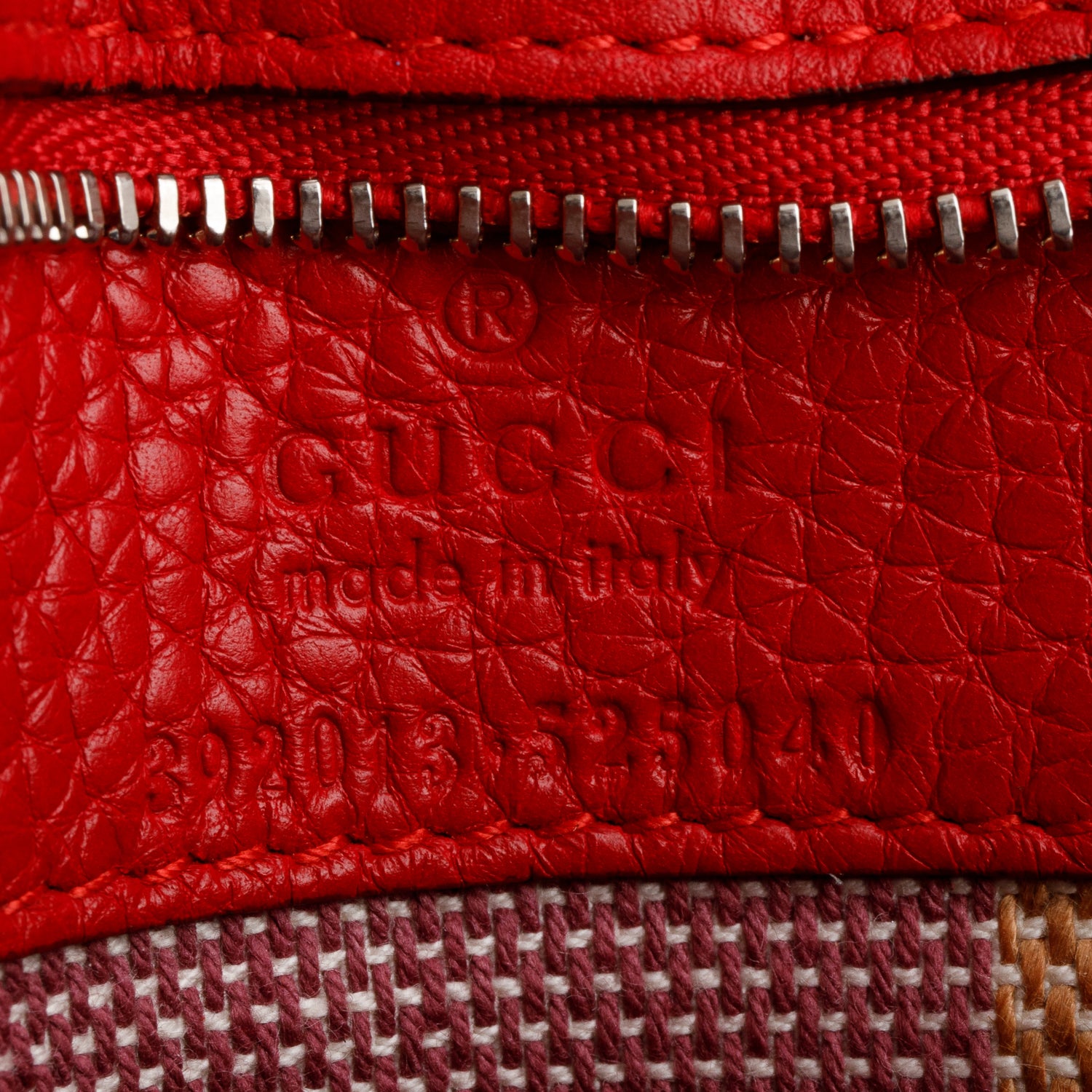 Gucci Red Calfskin Leather Medium Bamboo Daily Bag w/ Strap