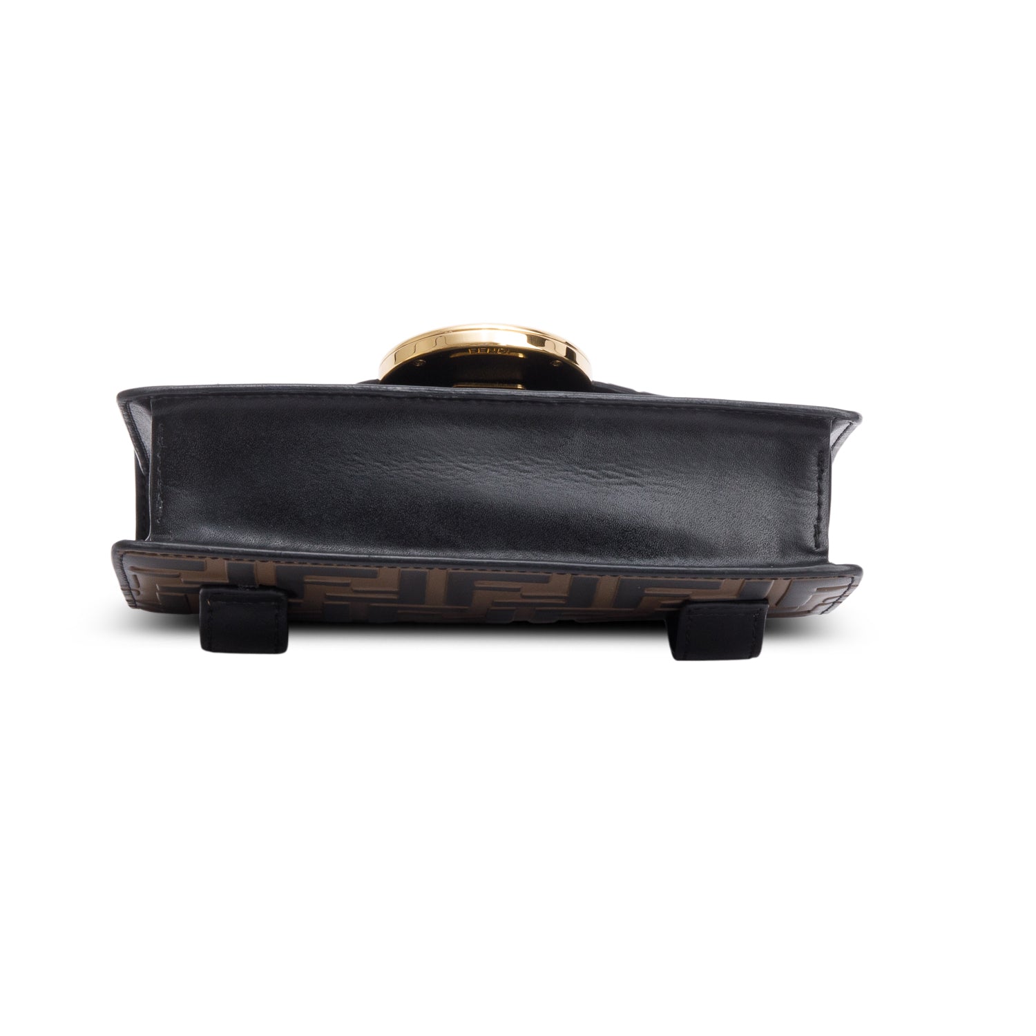 Fendi Brown/Black FF 1974 Embossed Leather F is Fendi Belt Bag w/ Strap & Box