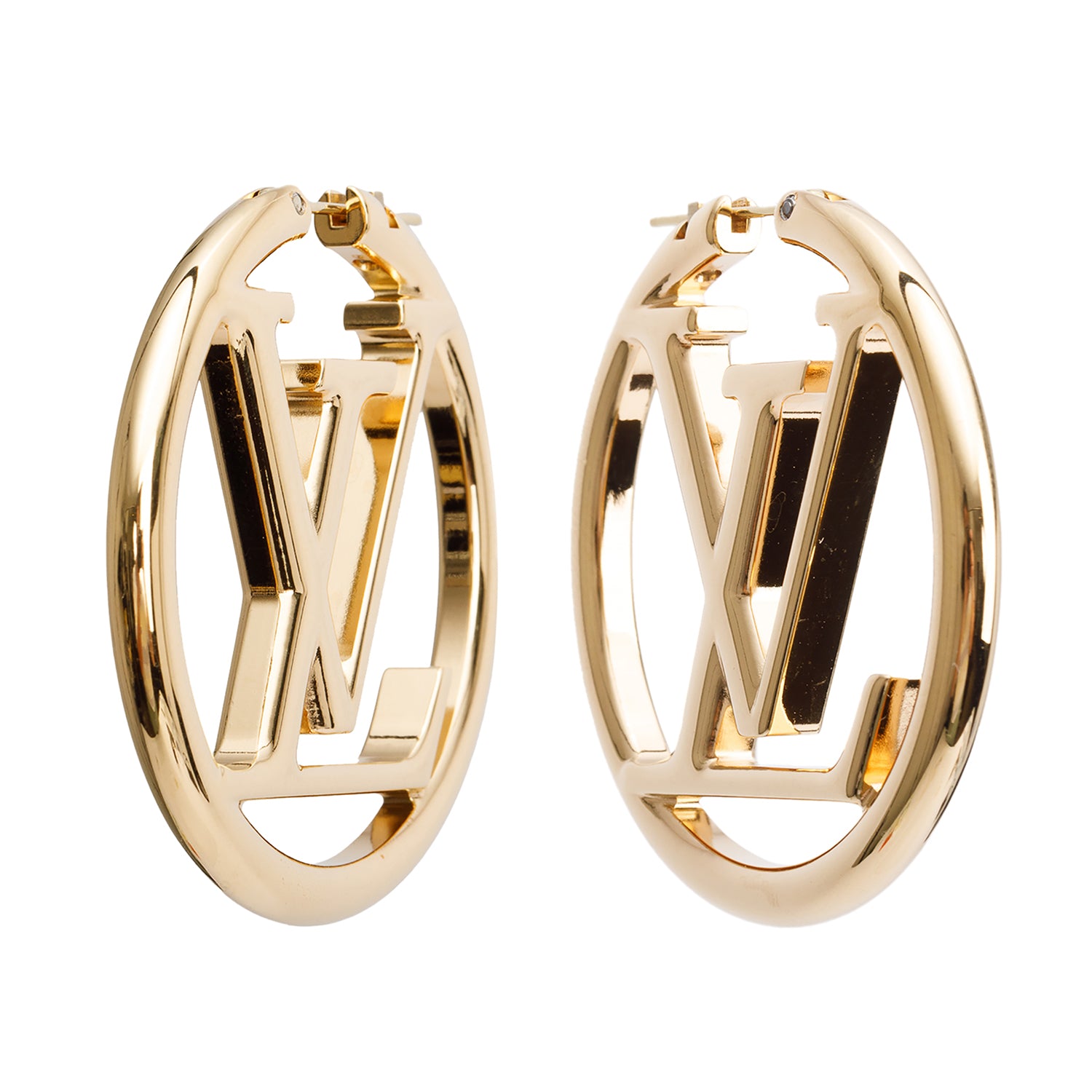 Louis Vuitton 2022 Gold-Plated Louise Hoop GM Earrings