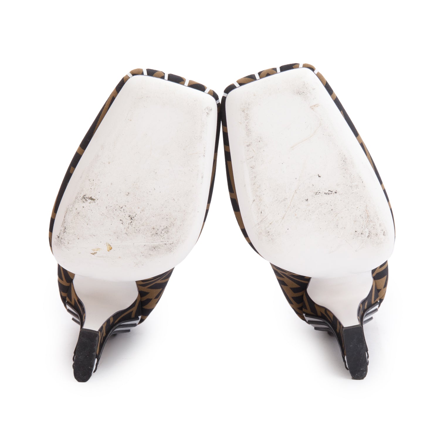 Fendi Brown FFreedom Noprene Decollette Pumps, Size 38.5 w/ Box