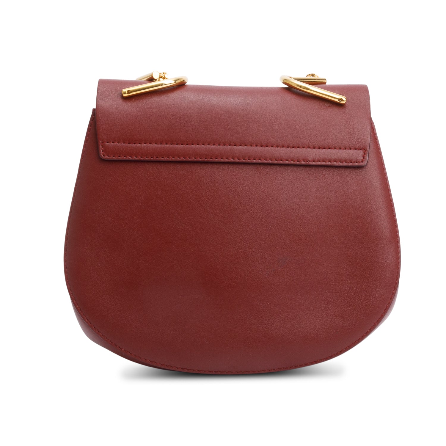 Chloe Maroon Suede Calfskin Leather Mini Drew Crossbody Bag