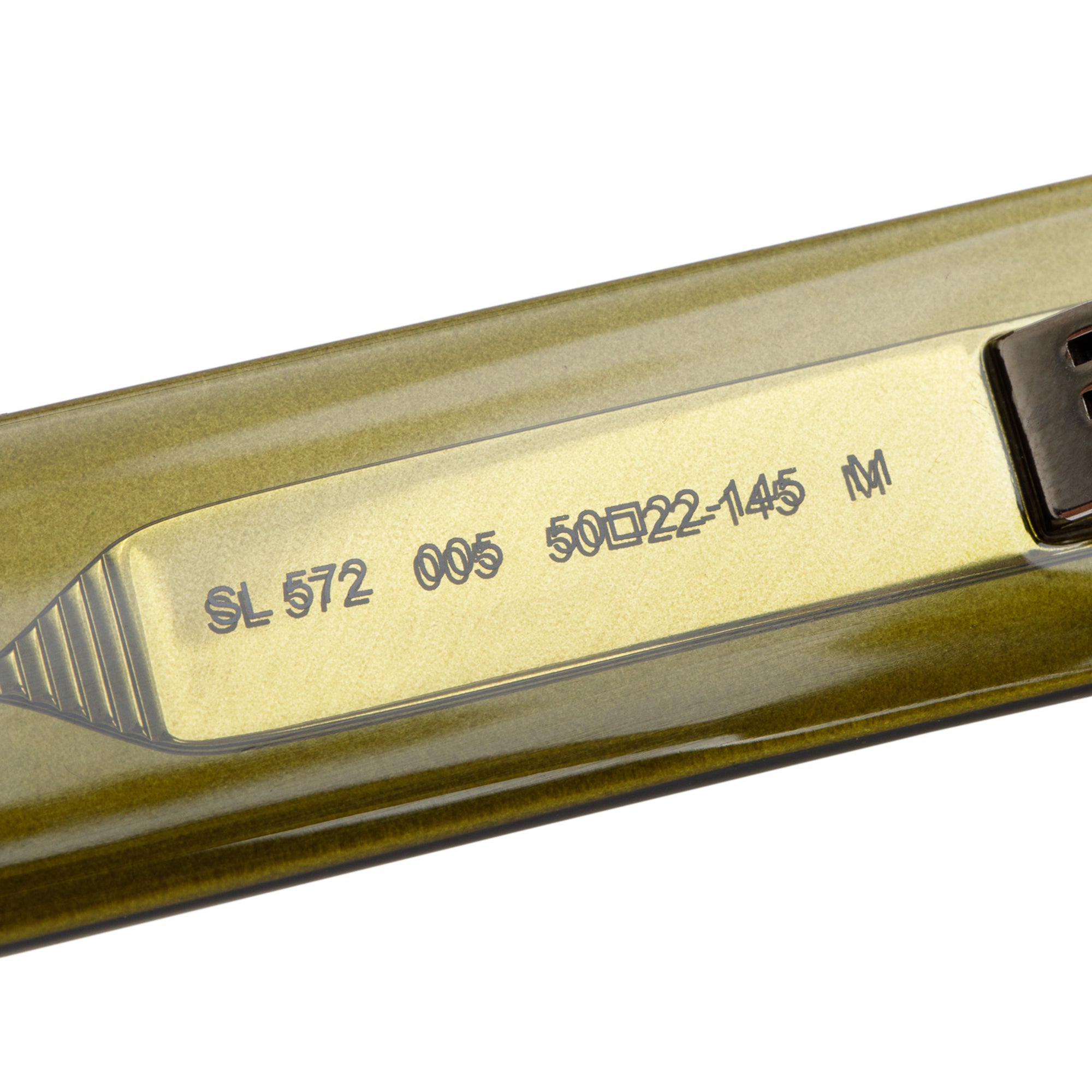 Saint Laurent SL 572 Green Transparent Acetate Rectangle Sunglasses w/ Case