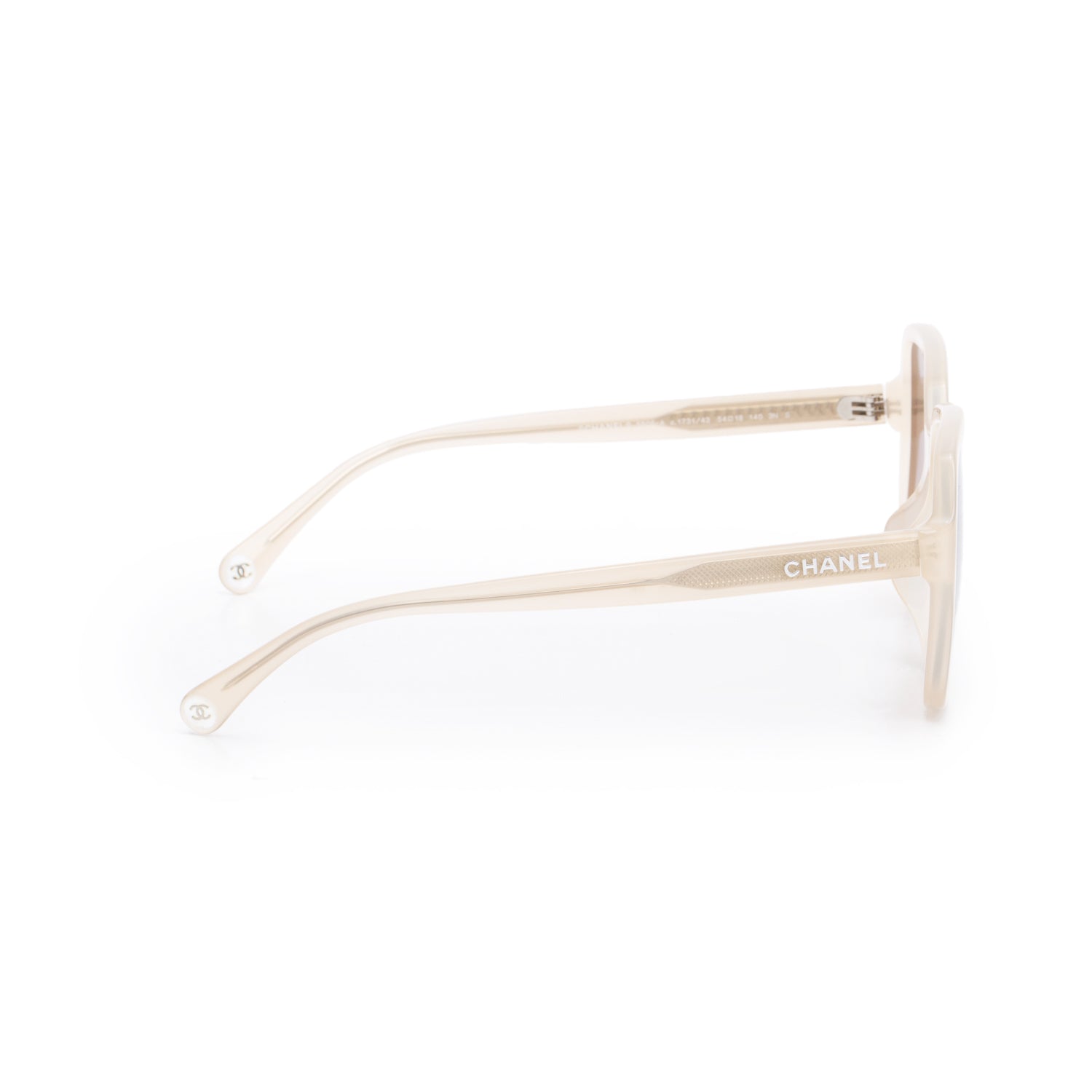 Chanel 5505-A Beige Acetate Square Sunglasses w/ Case