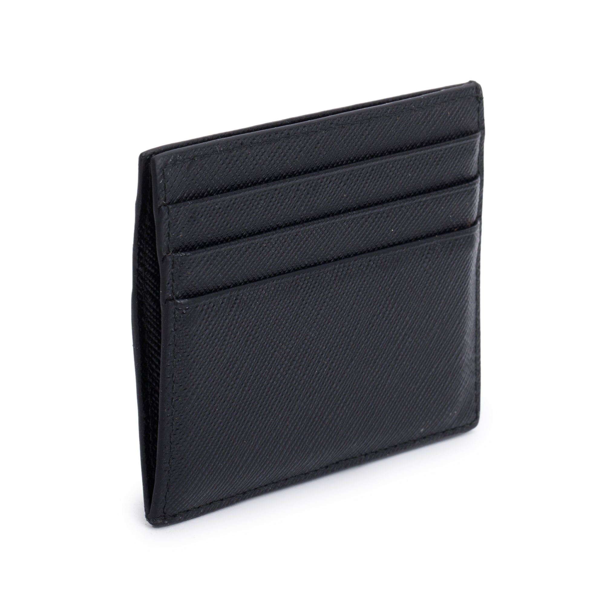 Prada Black Saffiano Leather Card Holder w/ Box