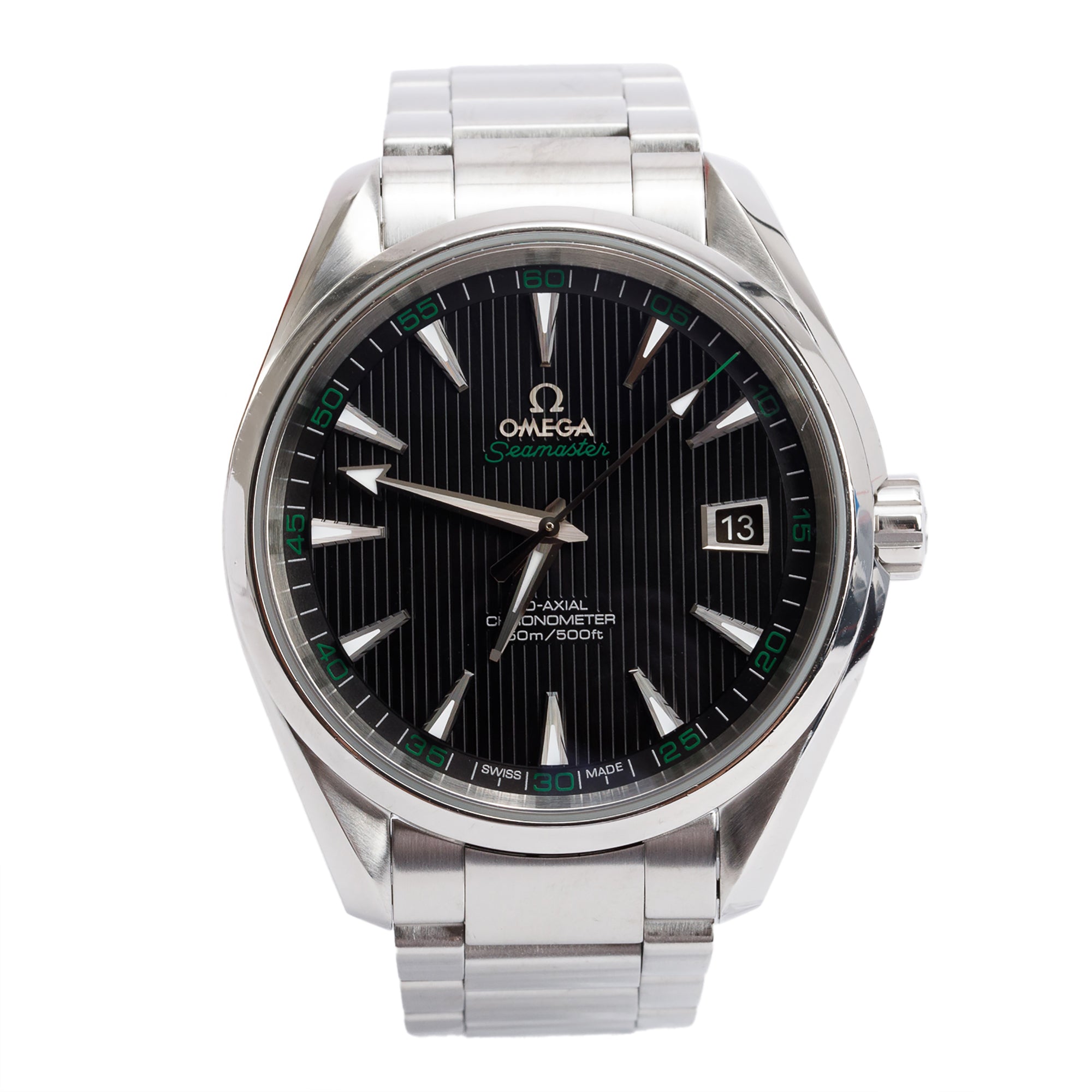 Omega Stainless Steel Seamaster Aqua Terra 150M Co-Axial Chronometer 41.5 MM Automatic Watch Black Dial w/ Box & Papers