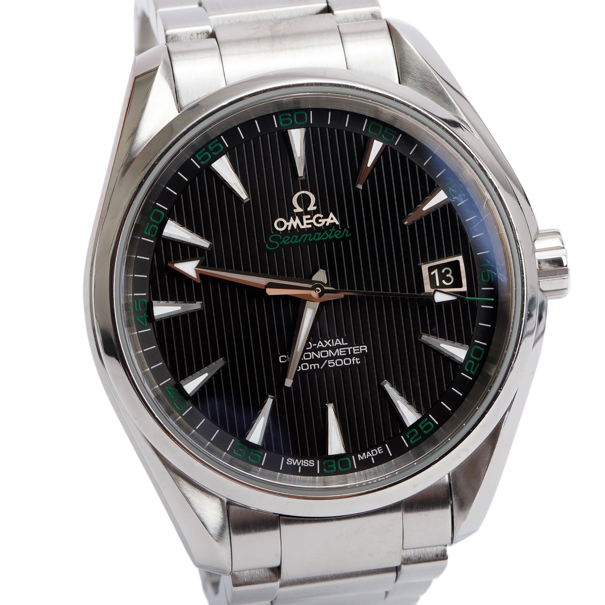 Omega Stainless Steel Seamaster Aqua Terra 150M Co-Axial Chronometer 41.5 MM Automatic Watch Black Dial w/ Box & Papers