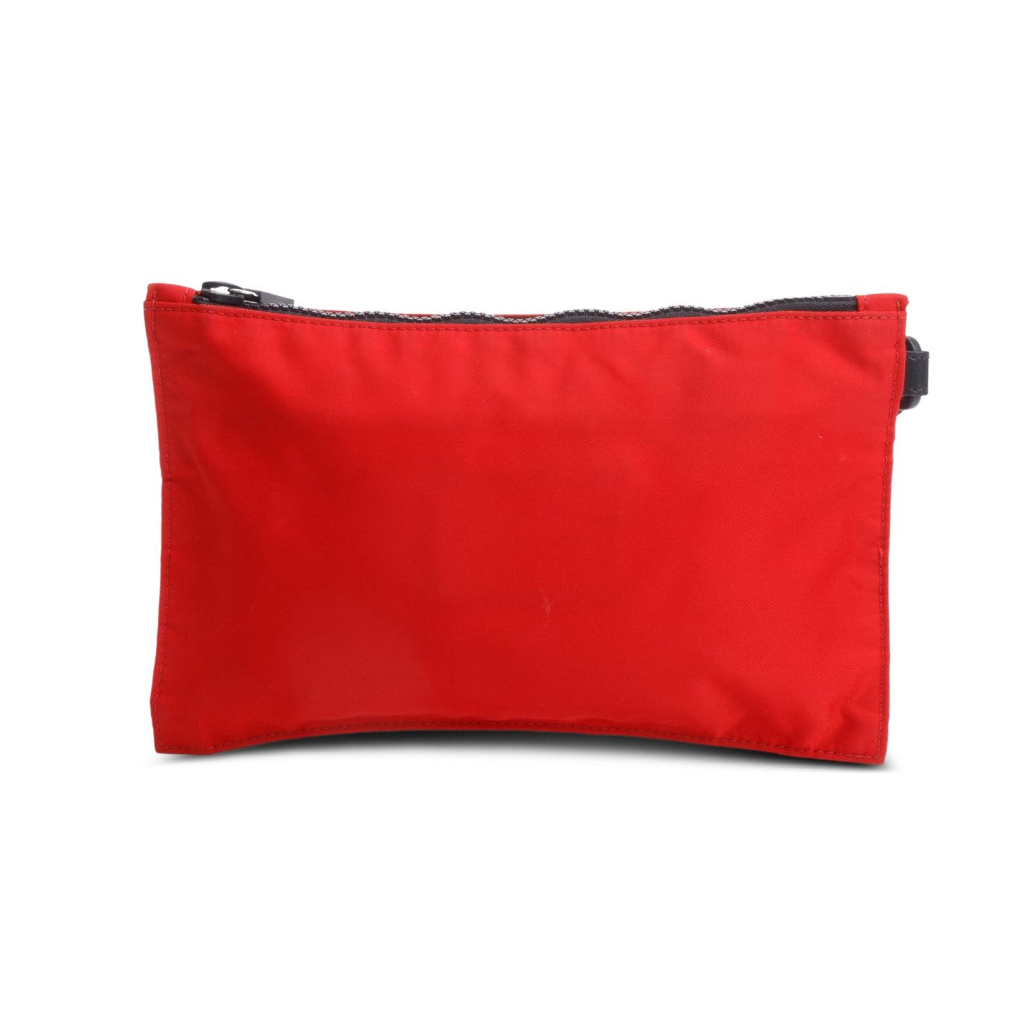 Versace Red Nylon Logo Wristlet Clutch