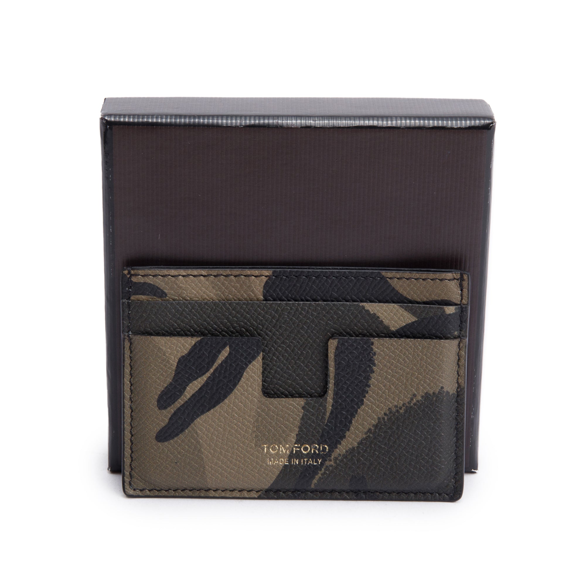 Tom Ford Camouflage Leather T Line Card Holder w/ Box