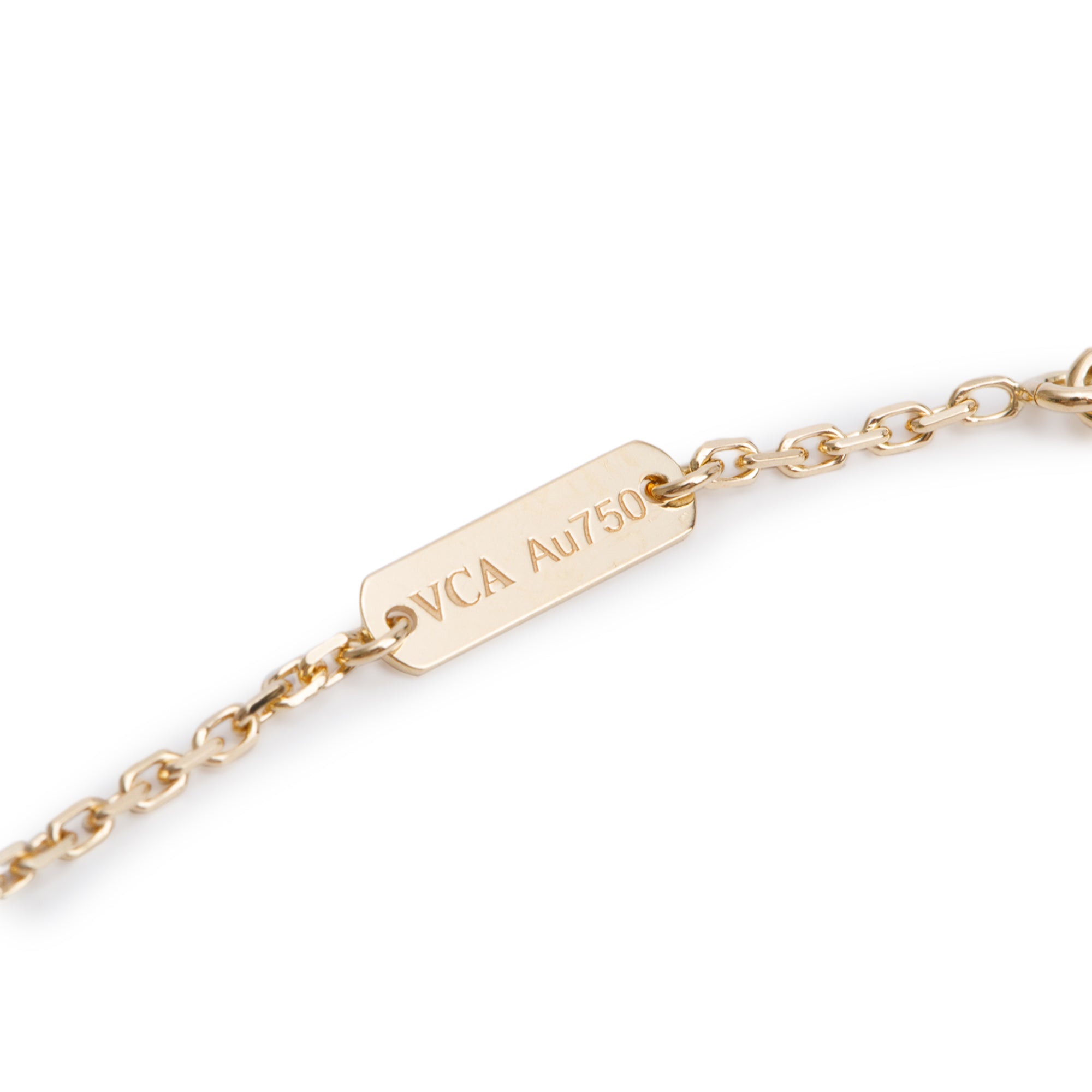 Van Cleef & Arpels 18k Yellow Gold Vintage Alhambra Mother of Pearl Pendant Necklace w/ Box & Receipt