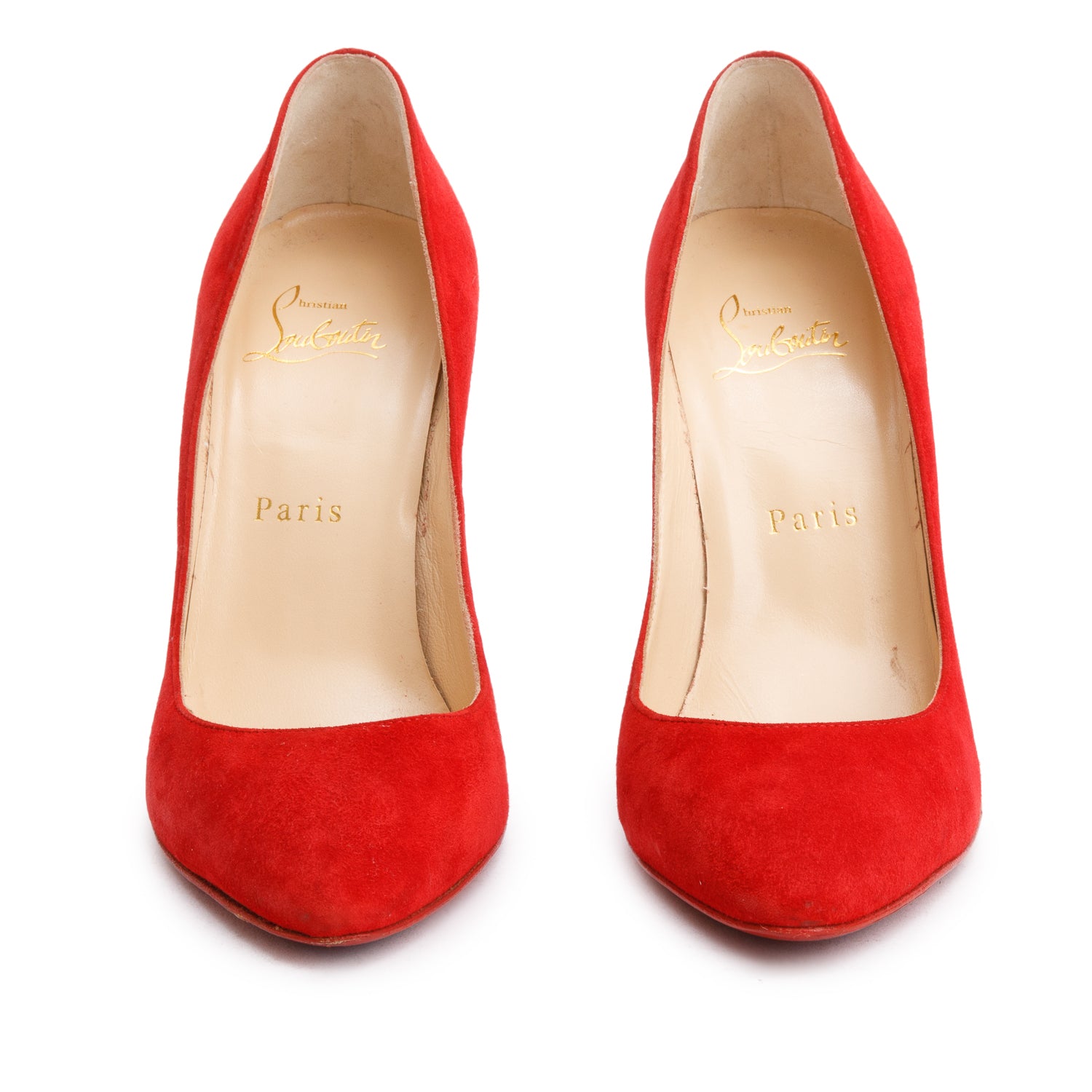 Christian Louboutin Red Suede Eloise Pumps, Size 36