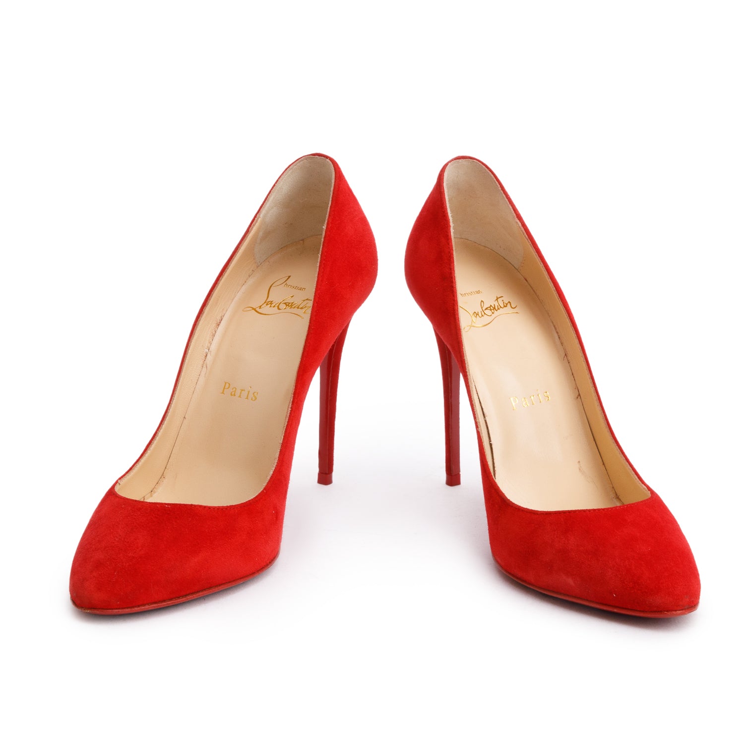 Christian Louboutin Red Suede Eloise Pumps, Size 36