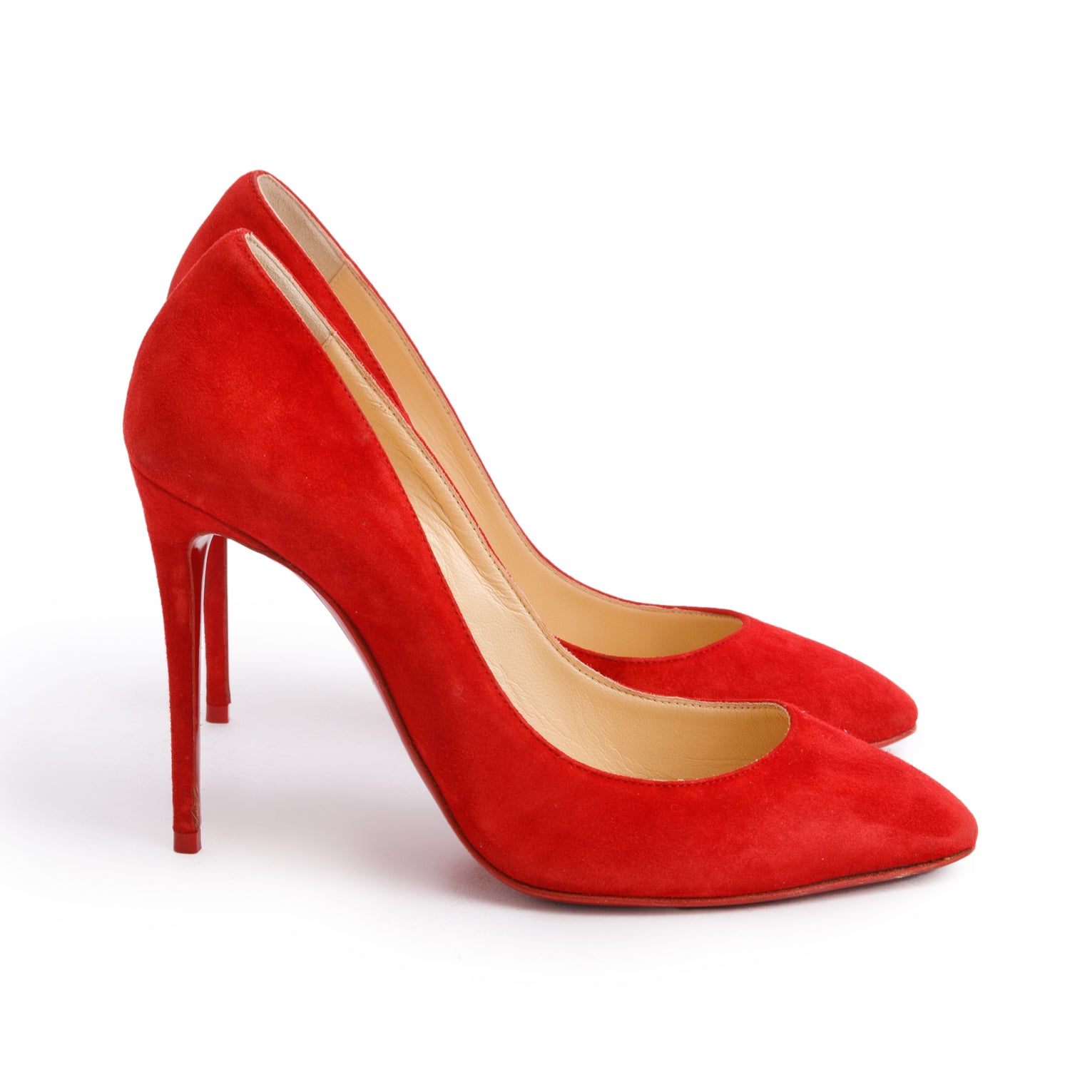 Christian Louboutin Red Suede Eloise Pumps, Size 36