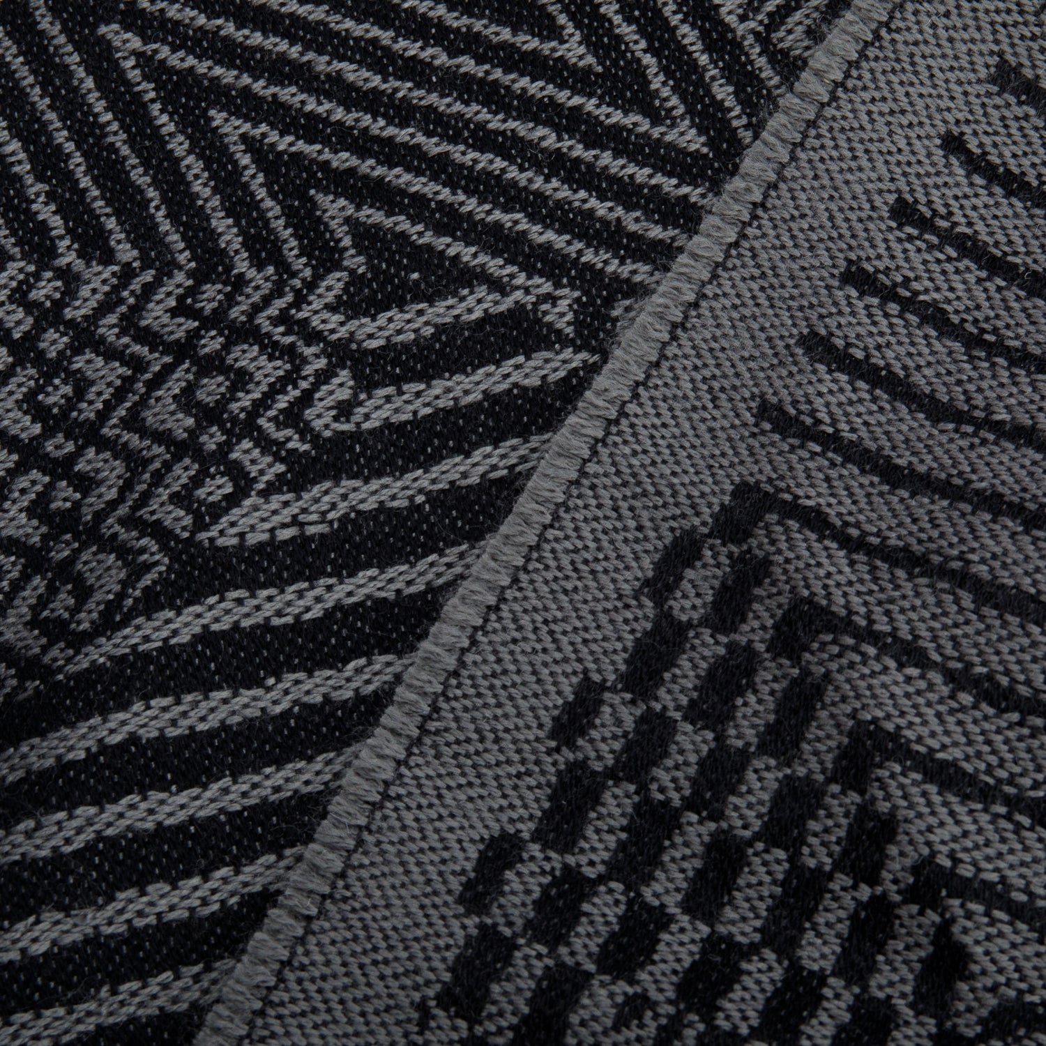 Versace Black/Grey Wool Scarf