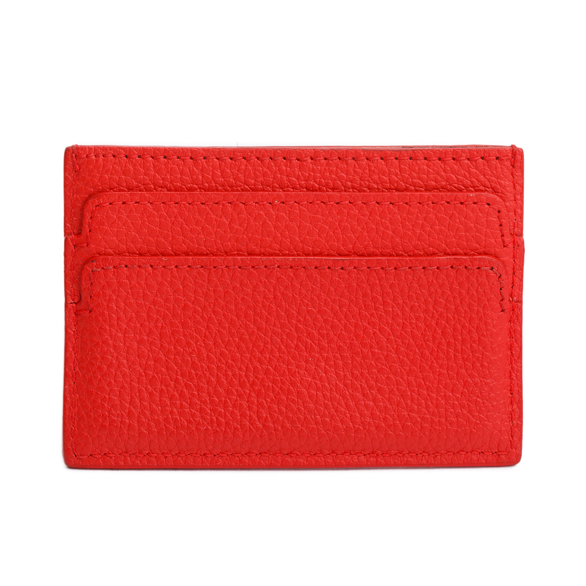 Alexander McQueen Red Calfskin Leather Skull Card Holder w/ Box