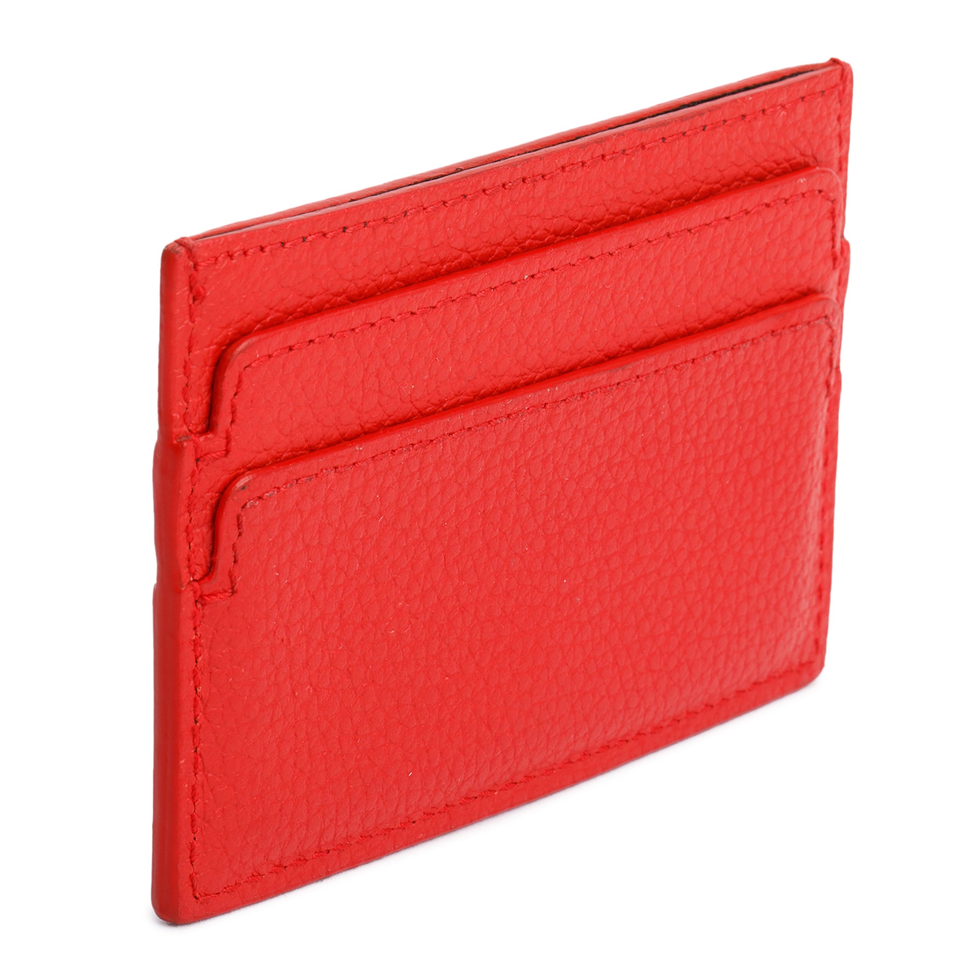 Alexander McQueen Red Calfskin Leather Skull Card Holder w/ Box