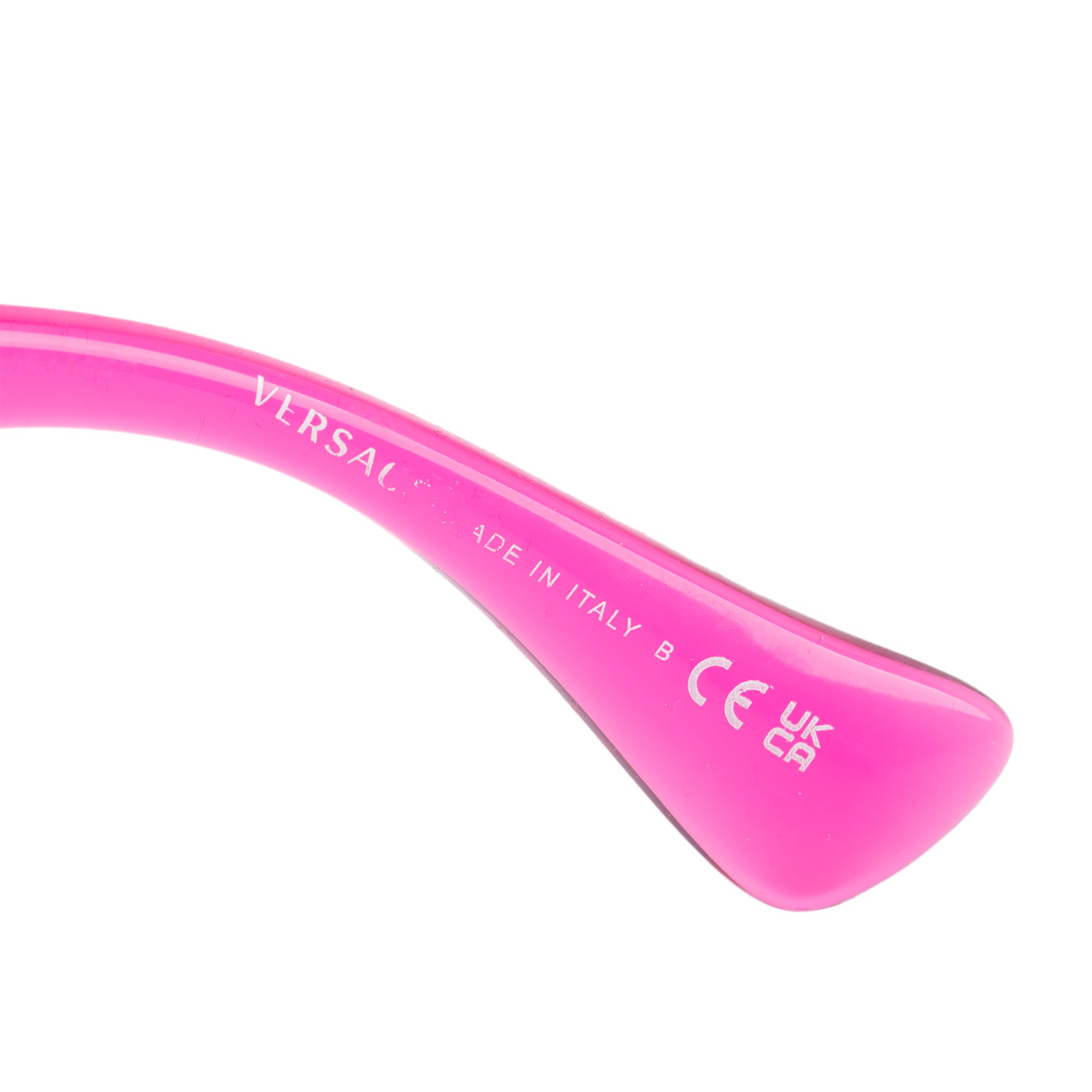 Versace 4426BU Transparent Pink Acetate Crystal Medusa Oval Sunglasses w/ Case